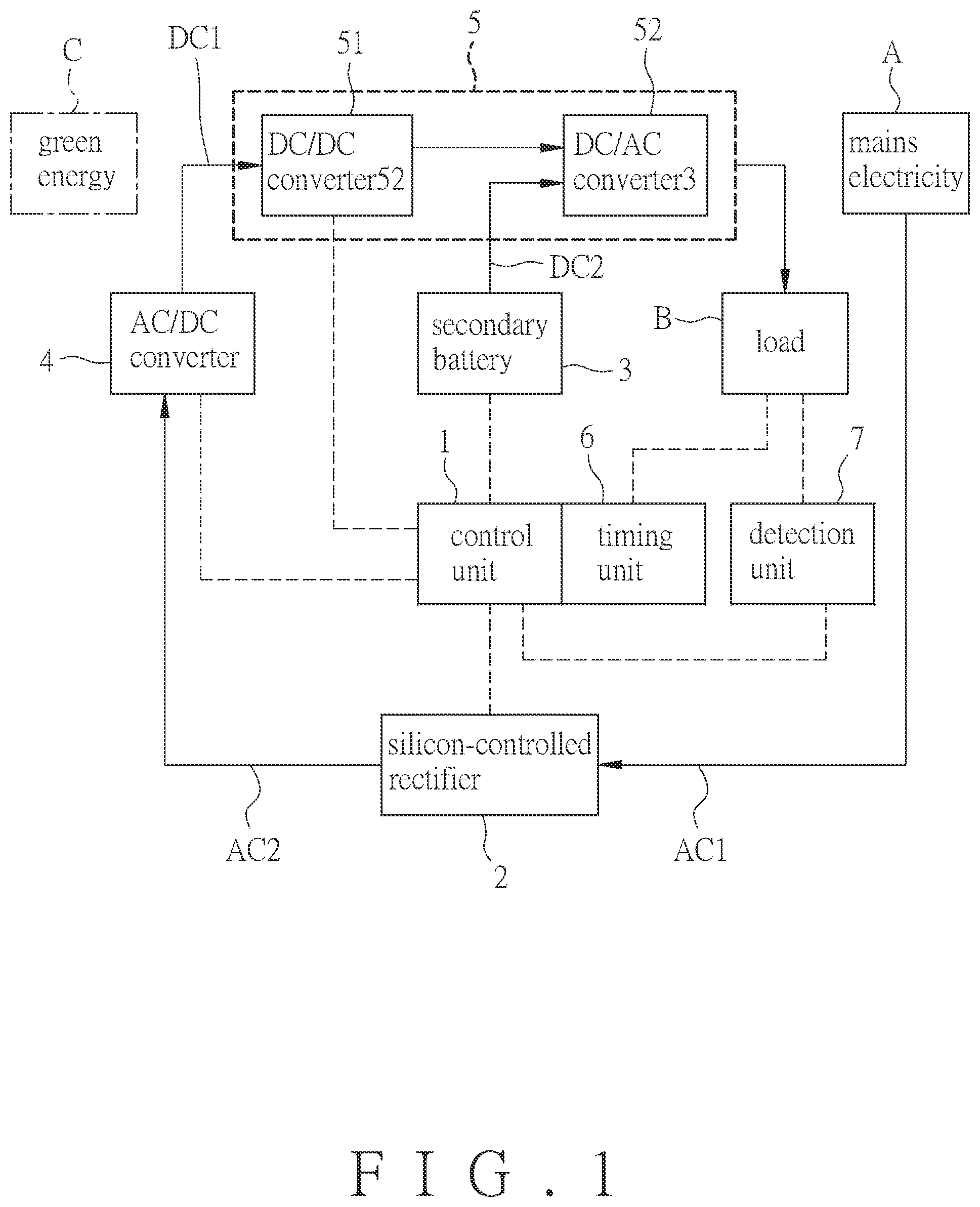 Patent US12316108 Figure 1 – Hybrid power supply system and method of extending power supply time of secondary battery thereof