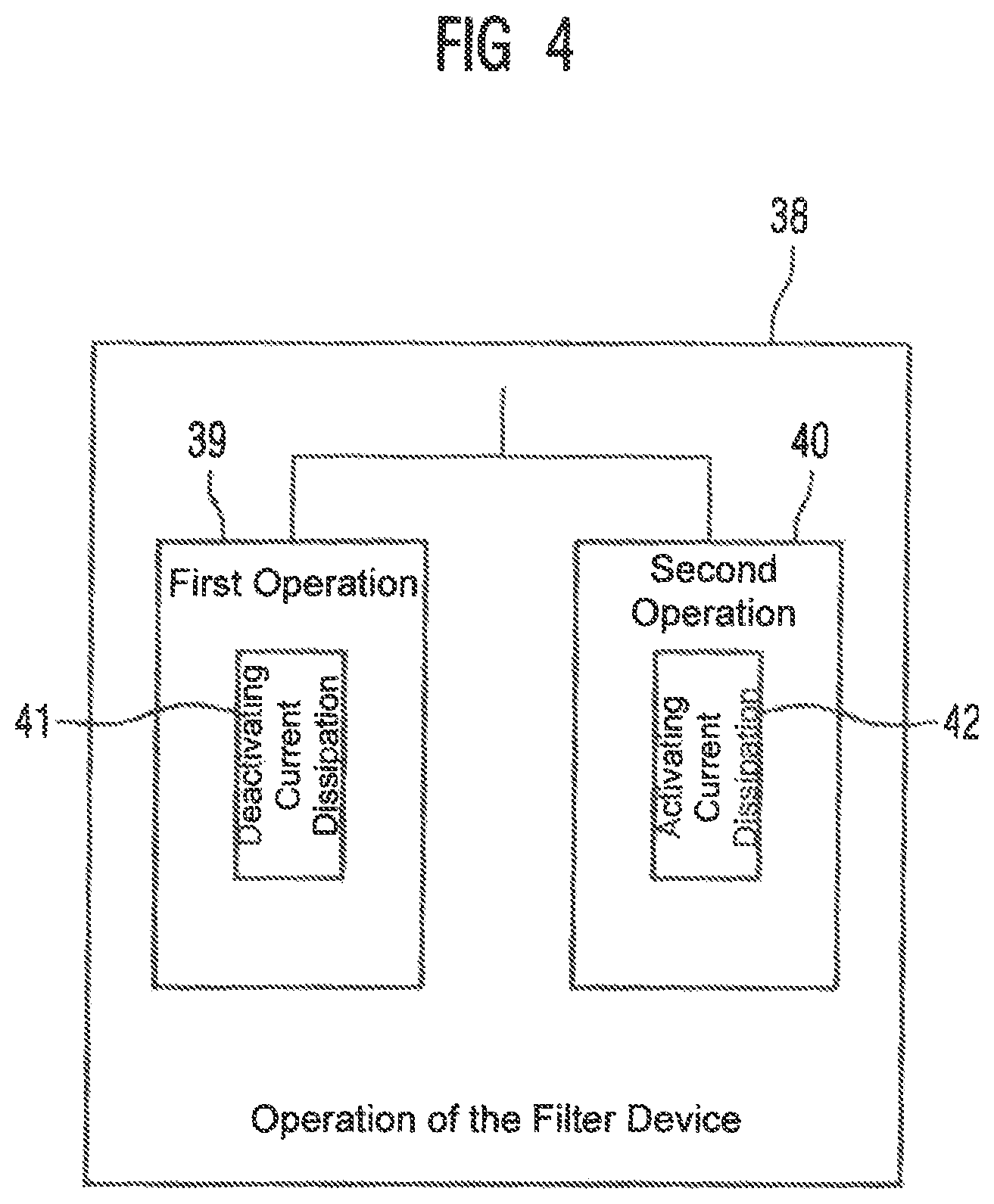 Patent US12316119 Figure 4 – Filter apparatus with reconfigurable choke unit changeover switch and capacitor unit for different AC voltage networks