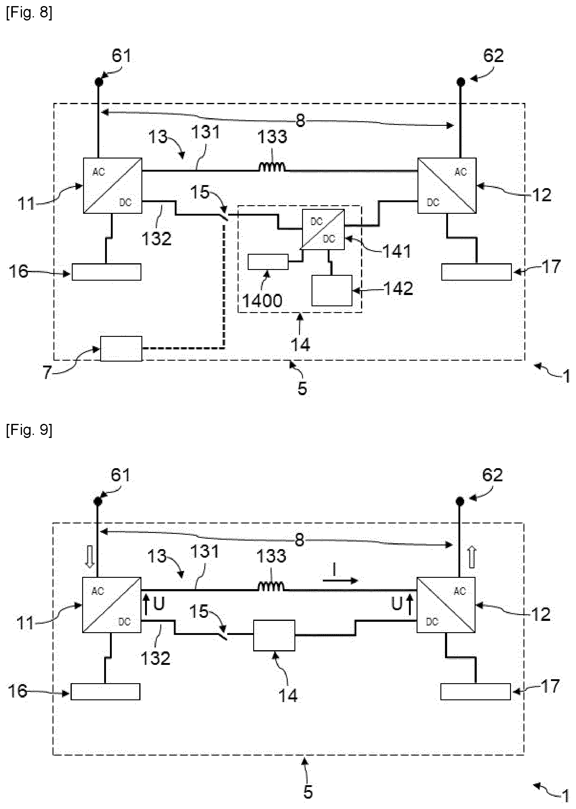 Patent US12316123 Figure 5 – Power transfer system between an AC network and a reversible hydraulic turbine