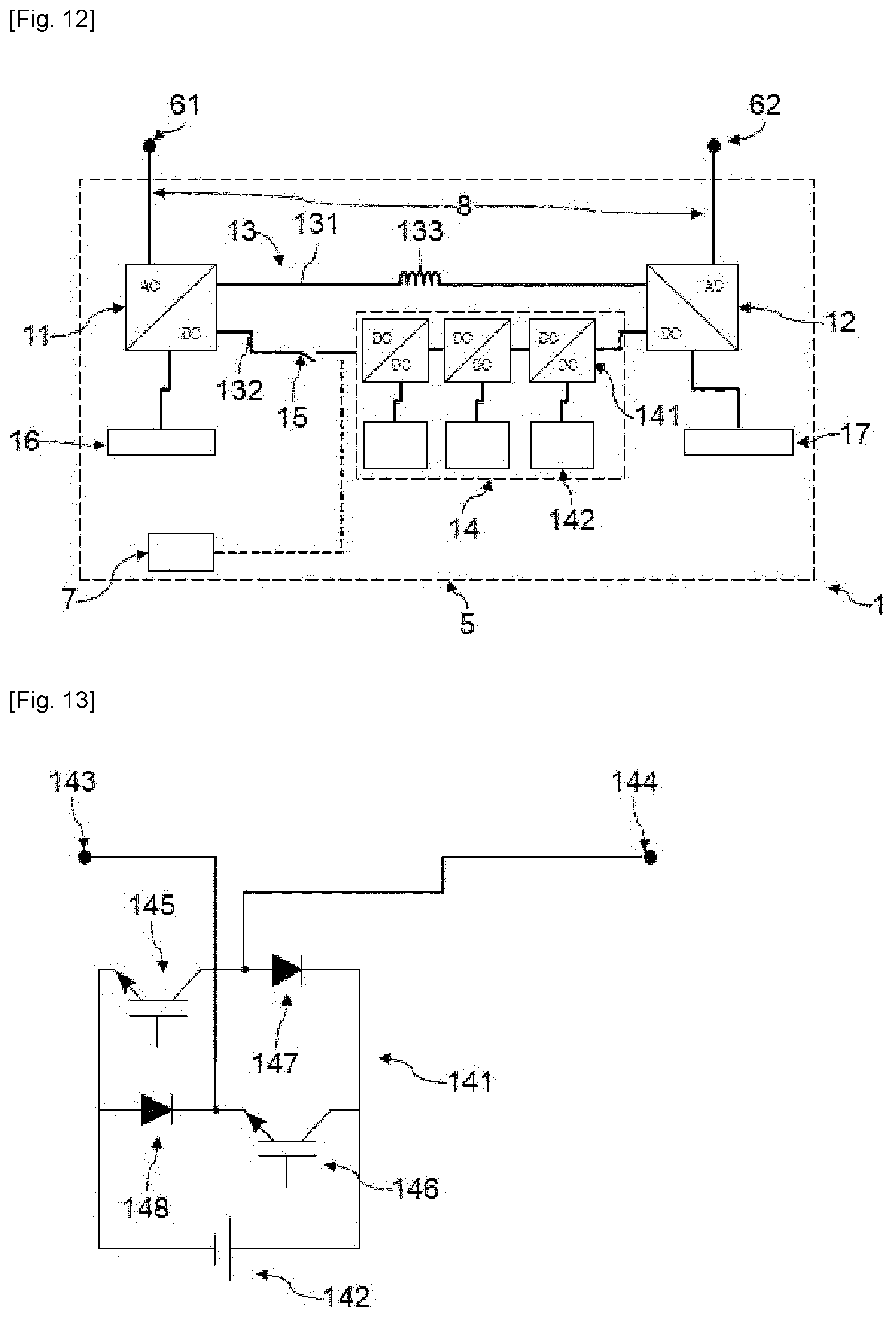 Patent US12316123 Figure 7 – Power transfer system between an AC network and a reversible hydraulic turbine
