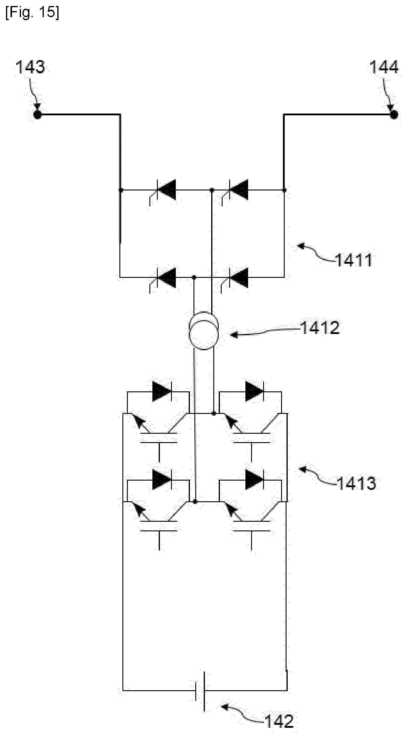 Patent US12316123 Figure 9 – Power transfer system between an AC network and a reversible hydraulic turbine