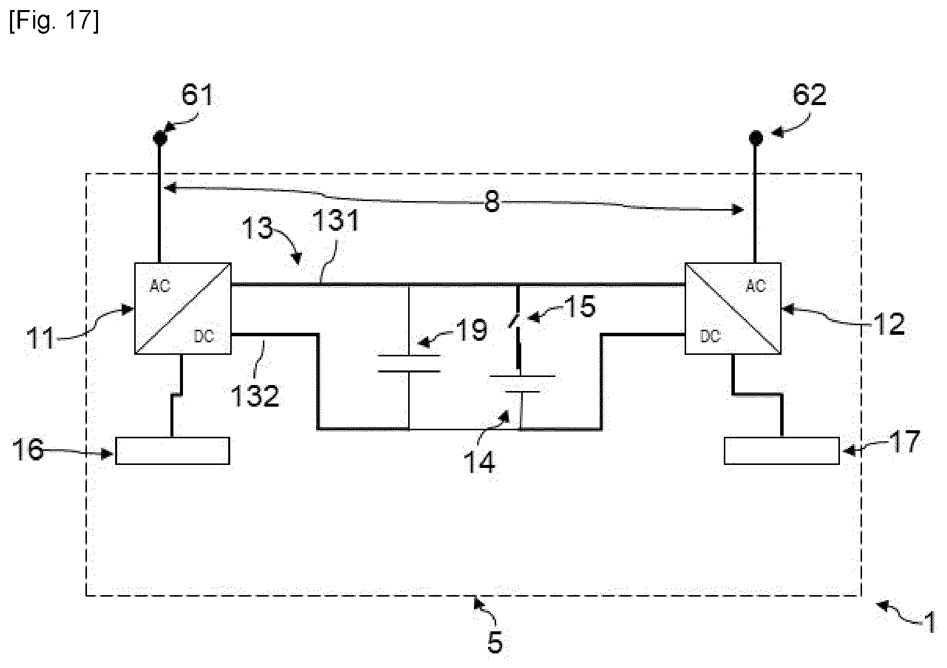 Patent US12316123 Figure 11 – Power transfer system between an AC network and a reversible hydraulic turbine
