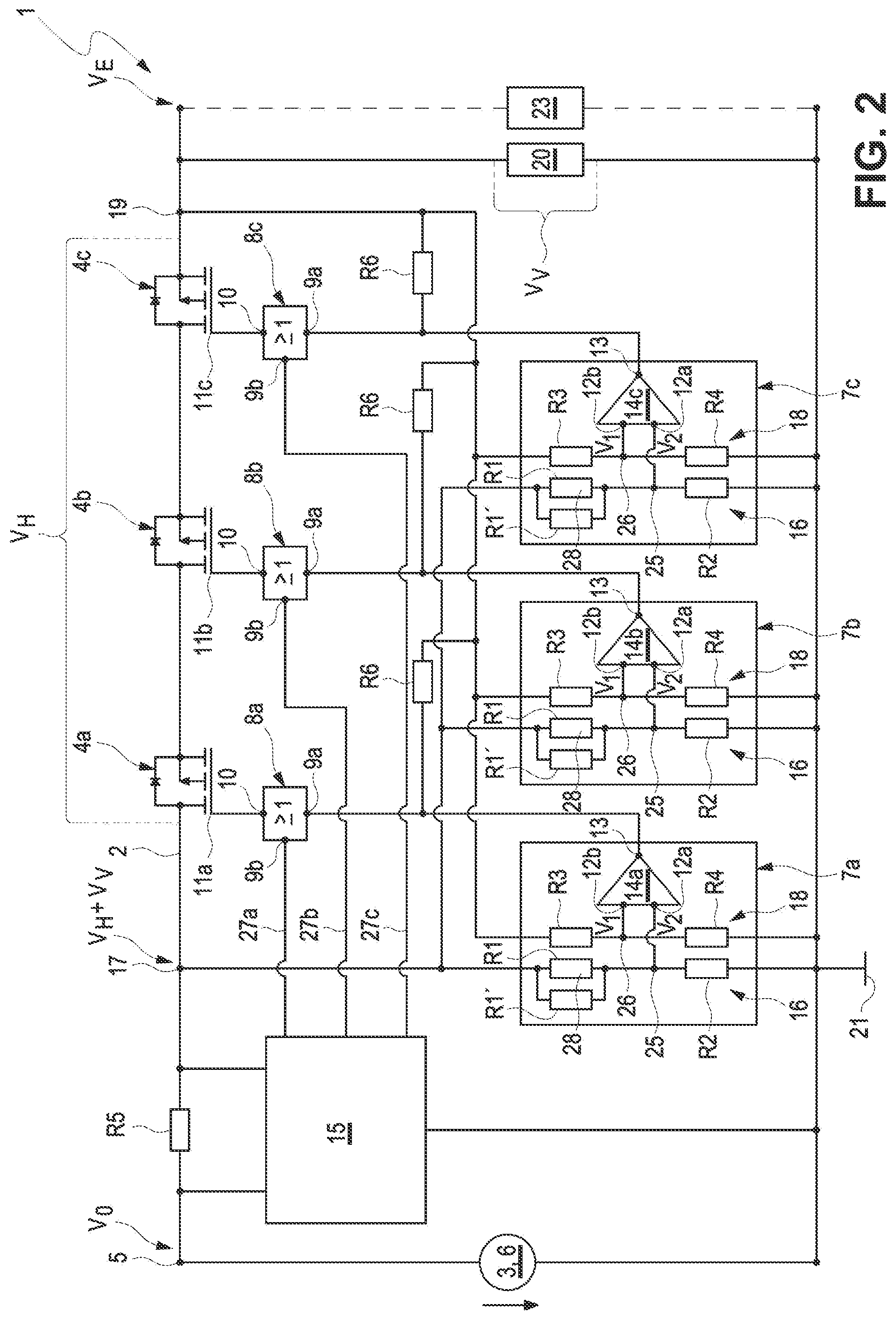 Patent US12316147 Figure 2 – Method for operating an electronic circuit arrangement for electrical current limiting in a potentially explosive area