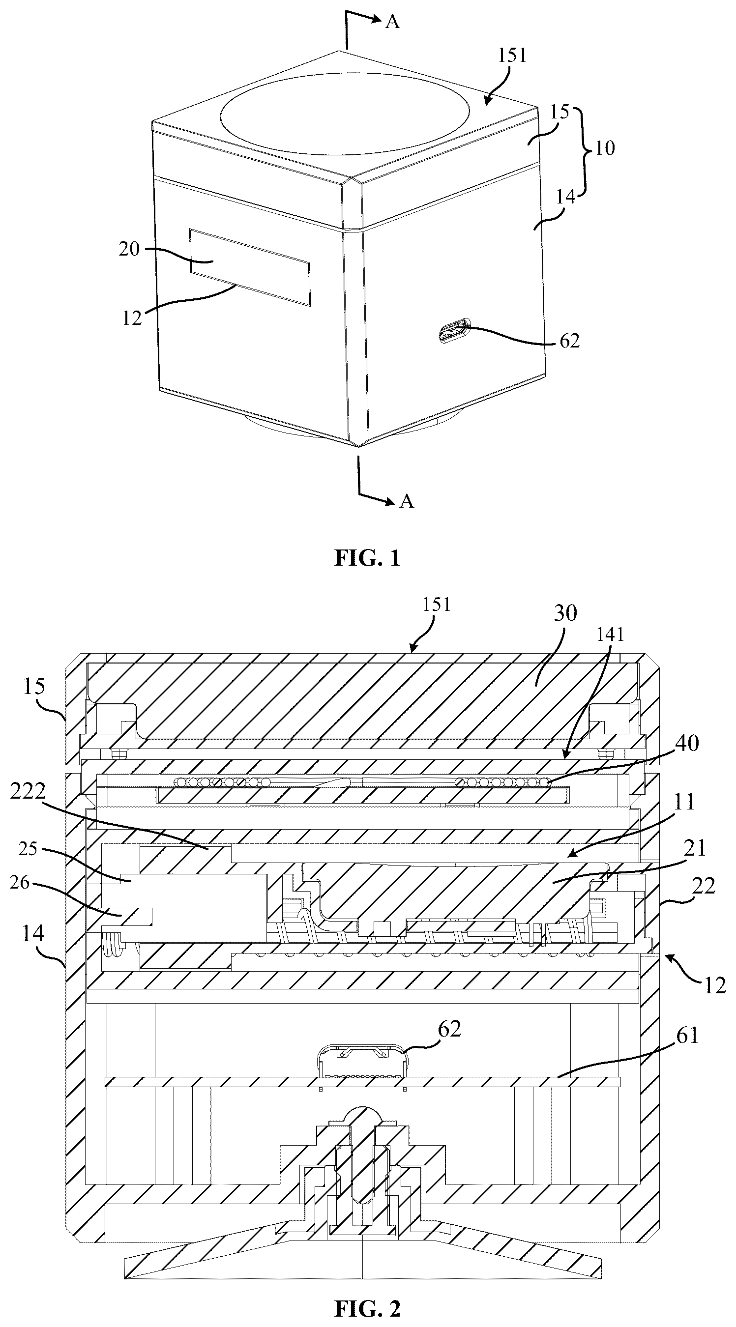 Patent US12316149 Figure 1 – Charging device with movable board