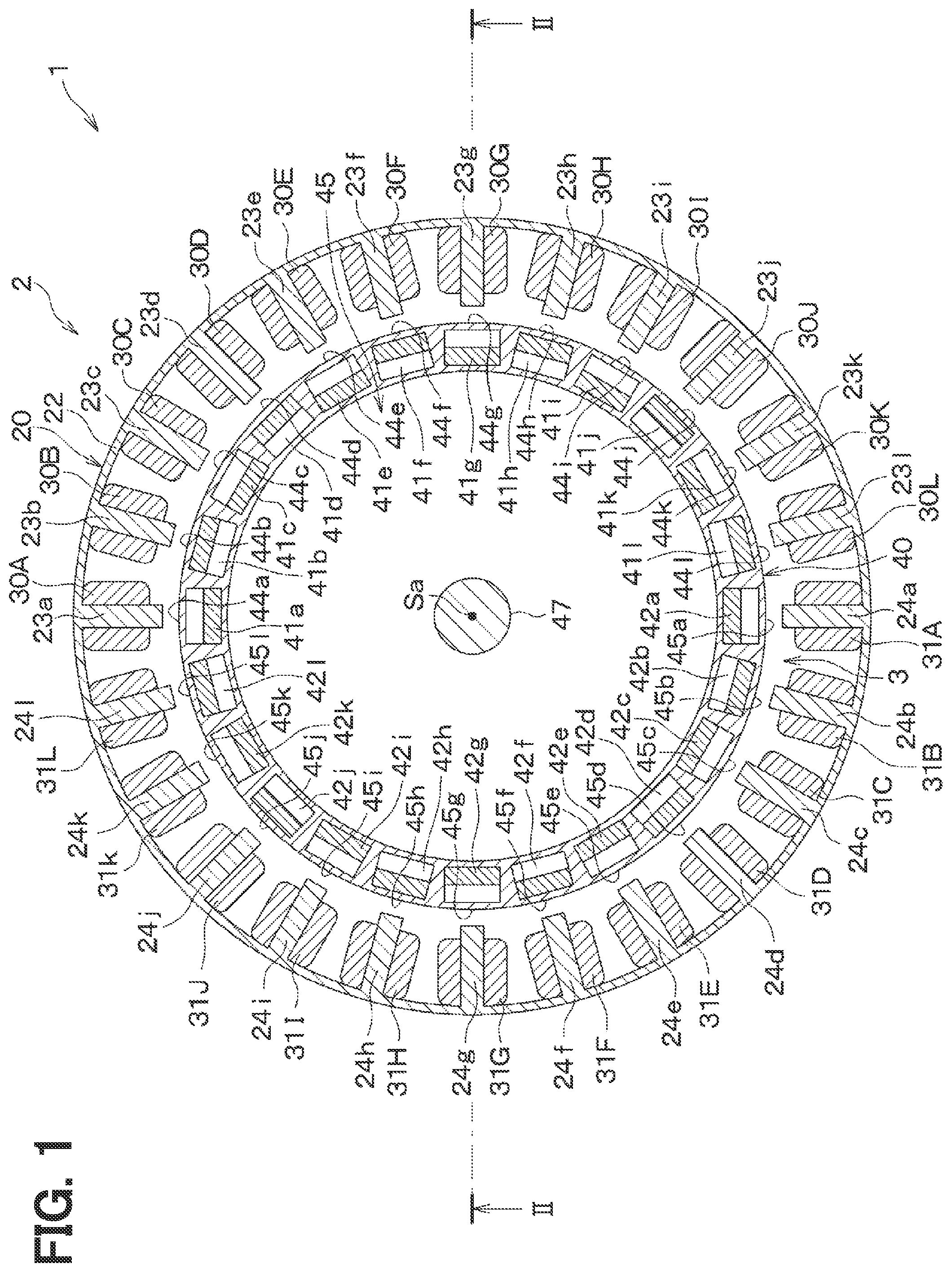 Patent US12316163 Figure 1 – Rotary machine with winding having multiple conductive films