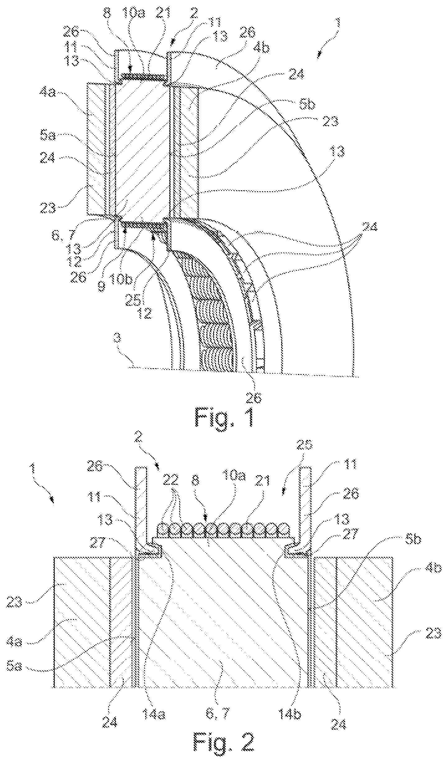 Patent US12316165 Figure 1 – Axial flux machine comprising mechanically fixed stator cores having radially extending sheet metal segments