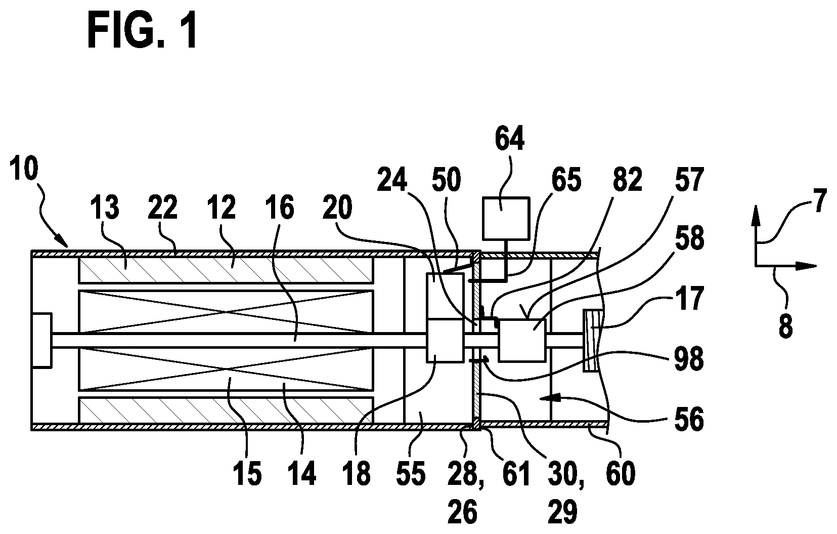 Patent US12316168 Figure 1 – Electric machine having an electric sliding contact