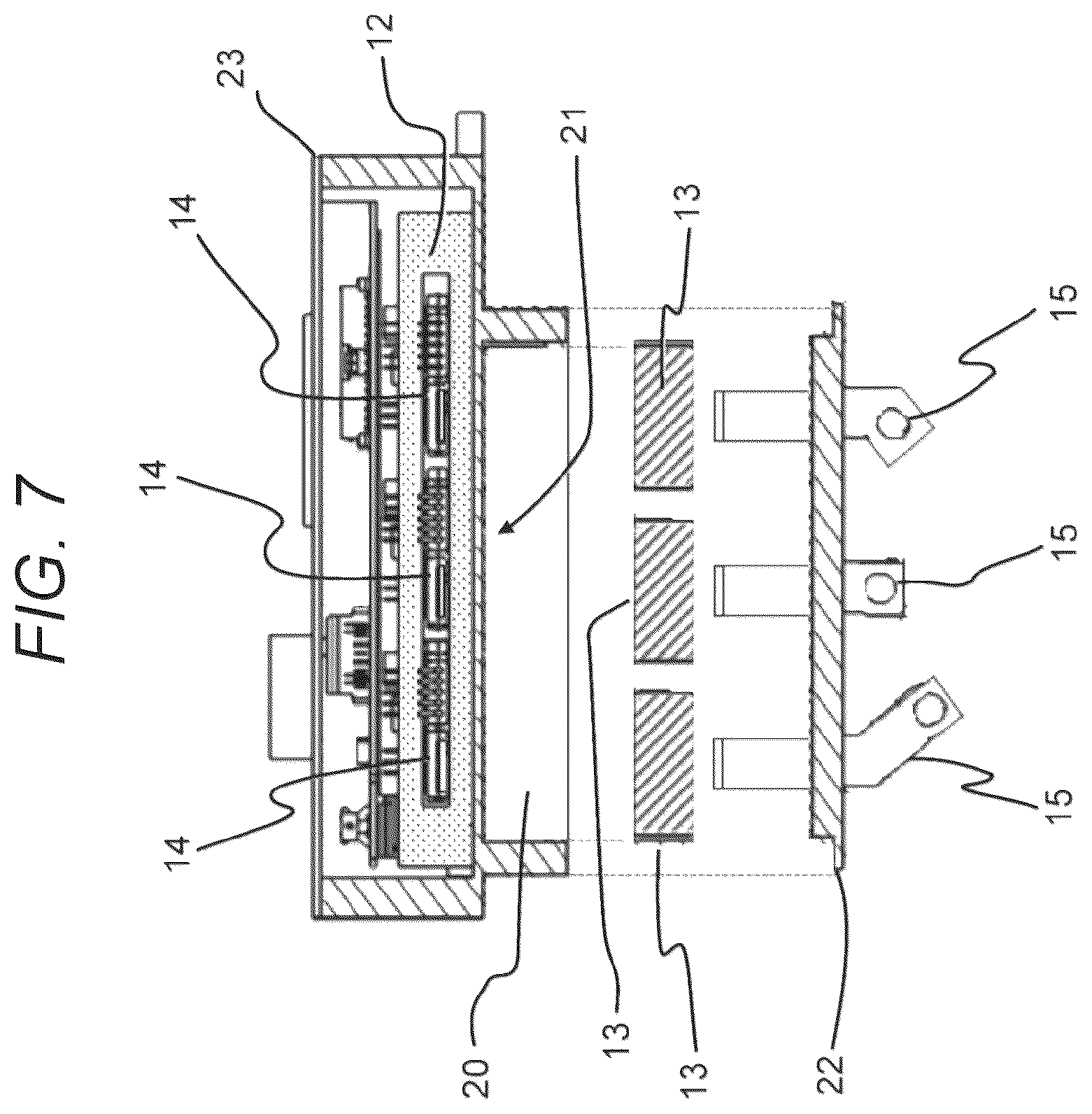 Patent US12316171 Figure 7 – Inverter integrated motor