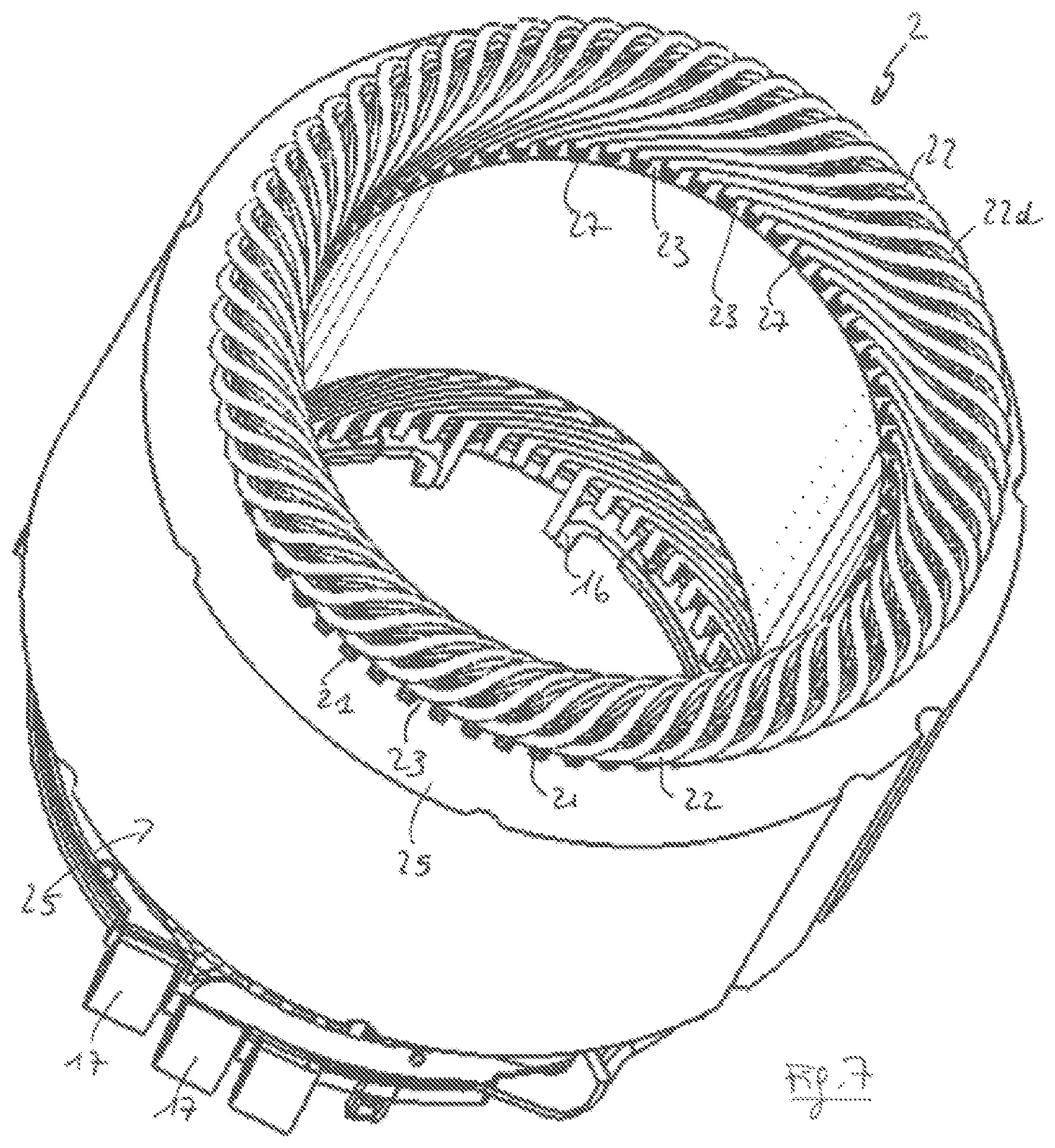 Patent US12316180 Figure 8 – Rotary electric machine stator with asymmetric winding