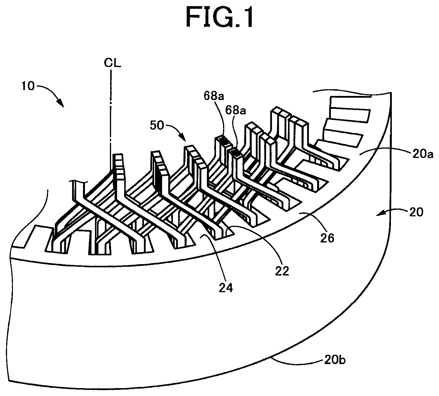 Patent US12316181 Figure 1 – Stator for rotary electric machine