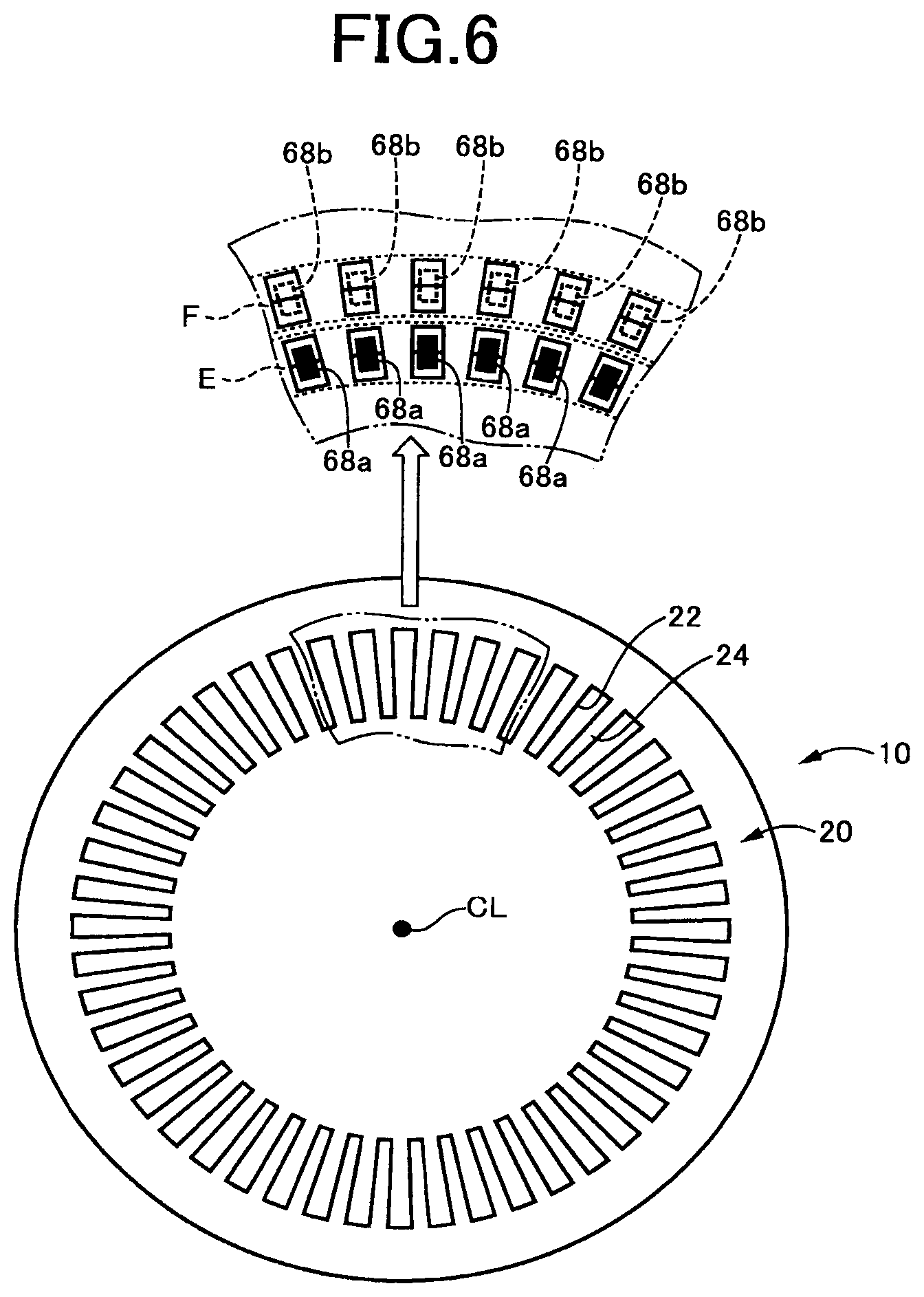 Patent US12316181 Figure 6 – Stator for rotary electric machine