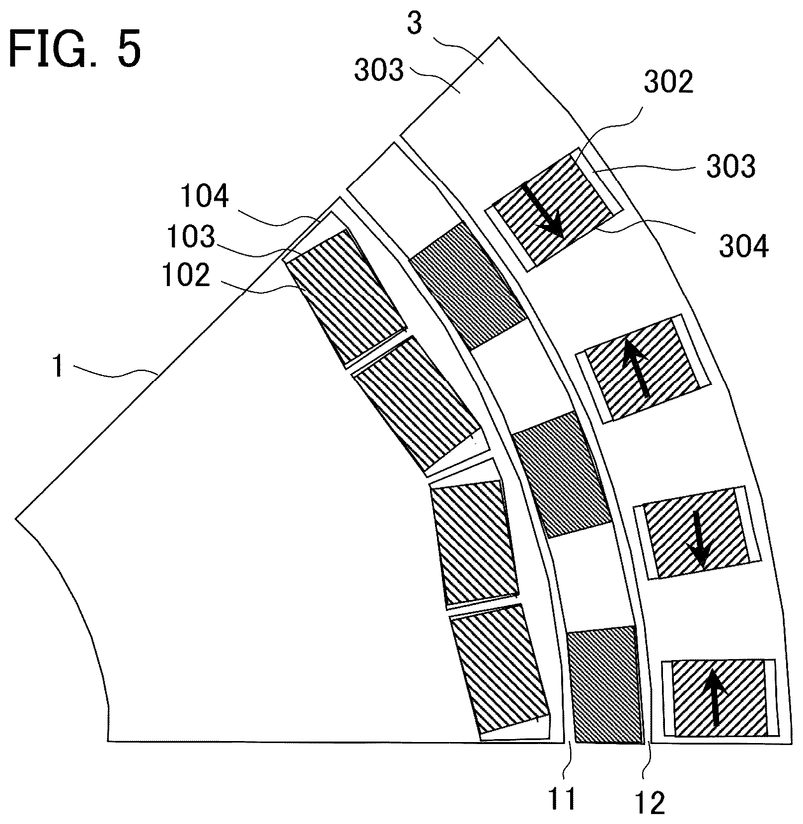 Patent US12316189 Figure 5 – Magnetic flux modulation type magnetic gear