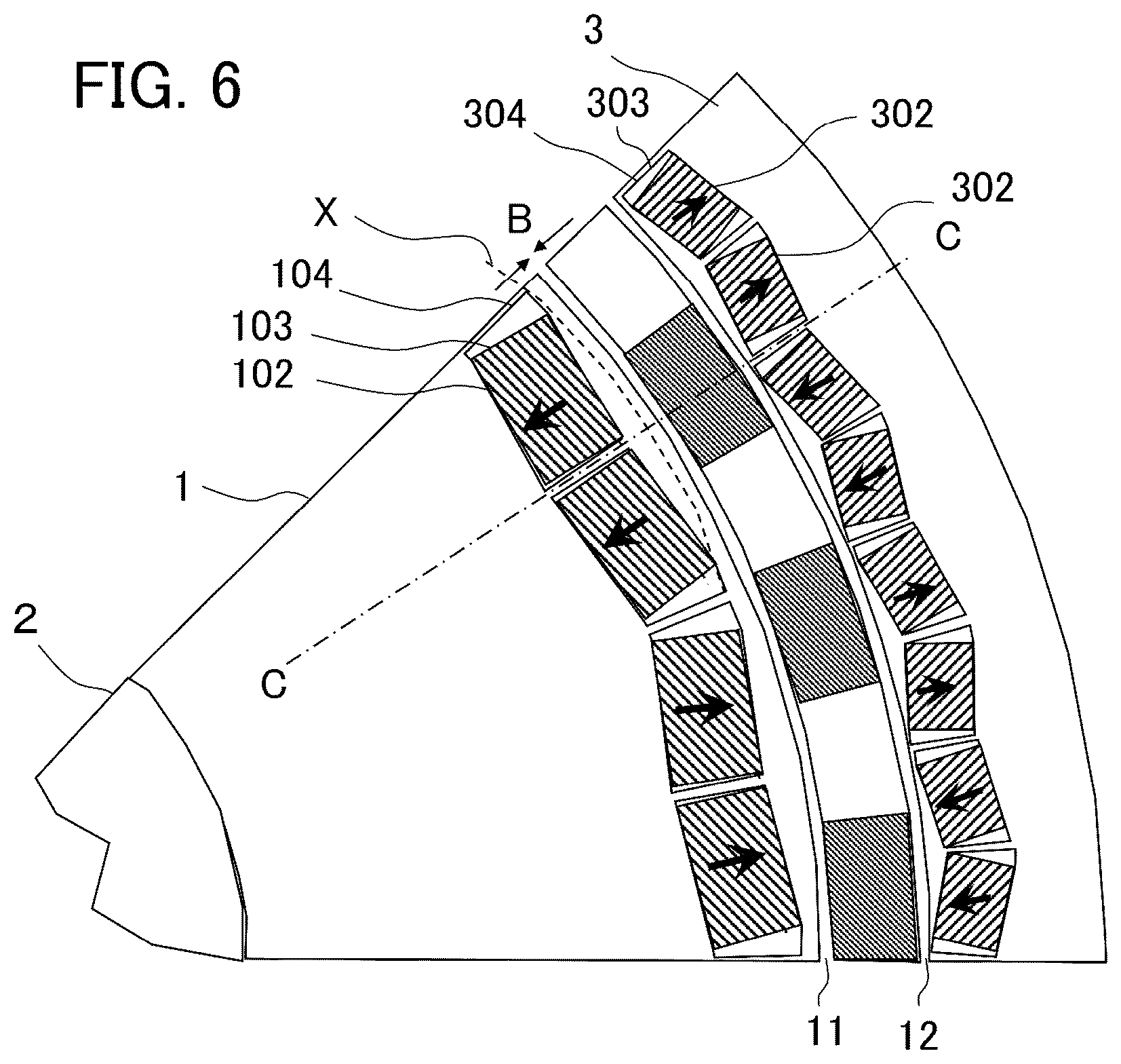 Patent US12316189 Figure 6 – Magnetic flux modulation type magnetic gear