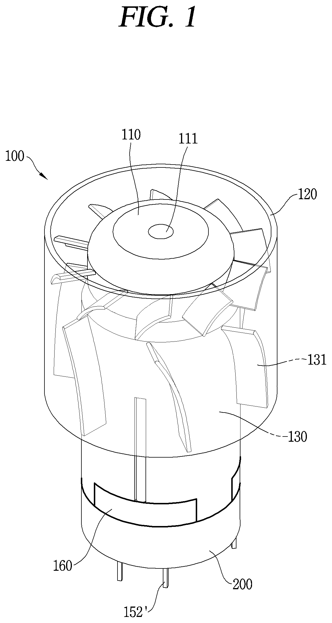 Patent US12316191 Figure 1 – Fan motor