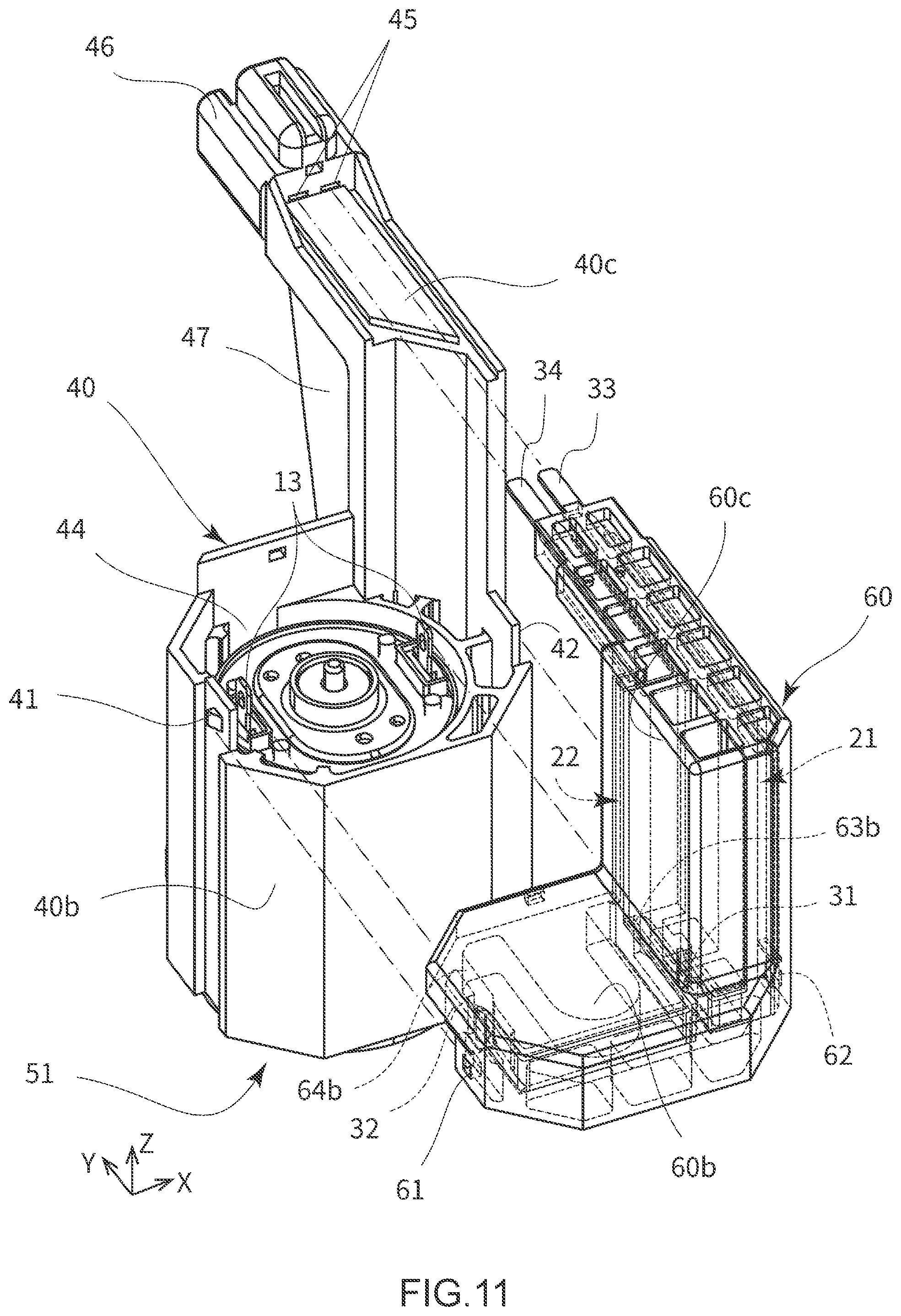 Patent US12316193 Figure 11 – Rotary apparatus, attaching structure of rotary apparatus, and connecting structure of rotary apparatus and external connector