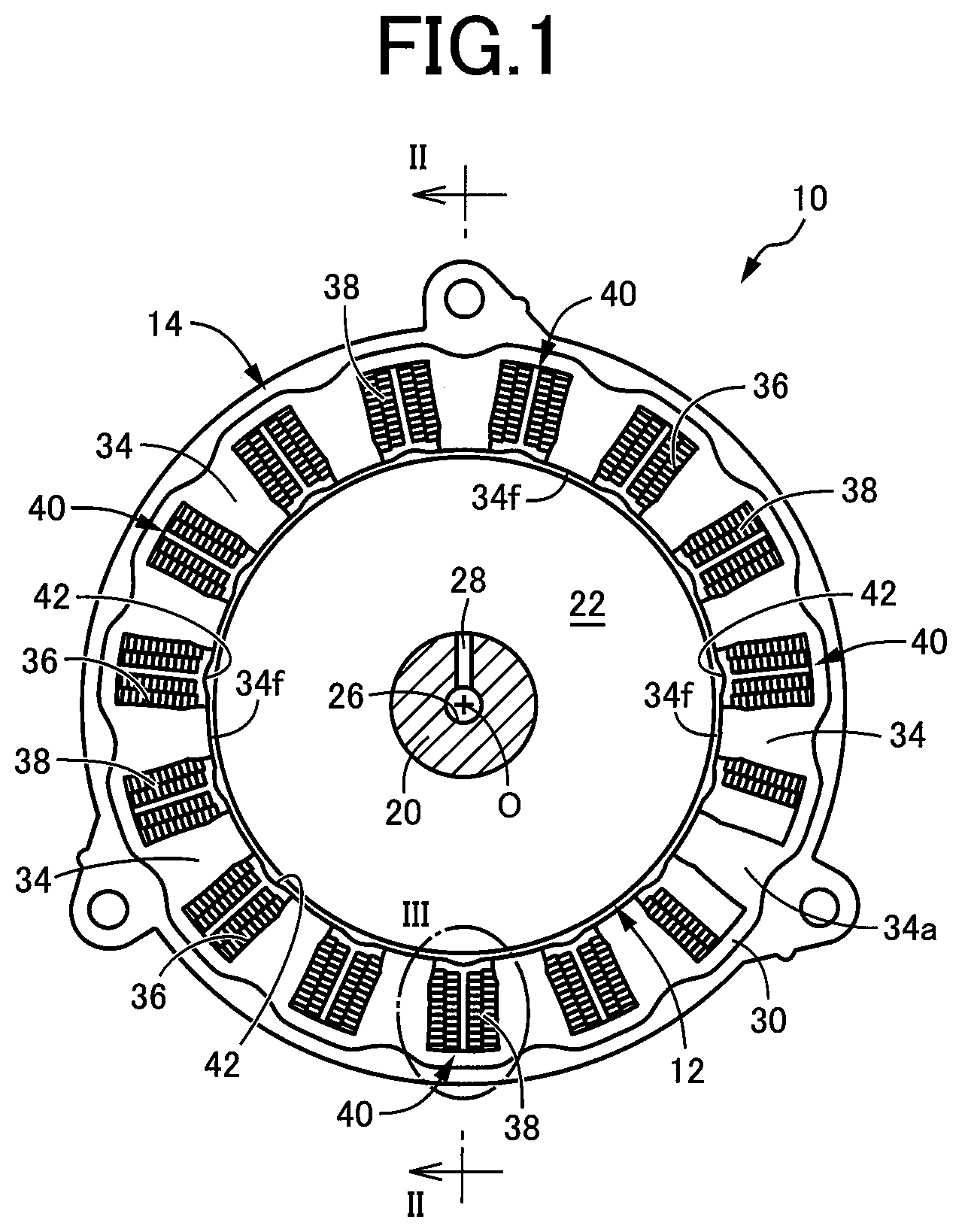 Patent US12316194 Figure 1 – Rotary electric machine