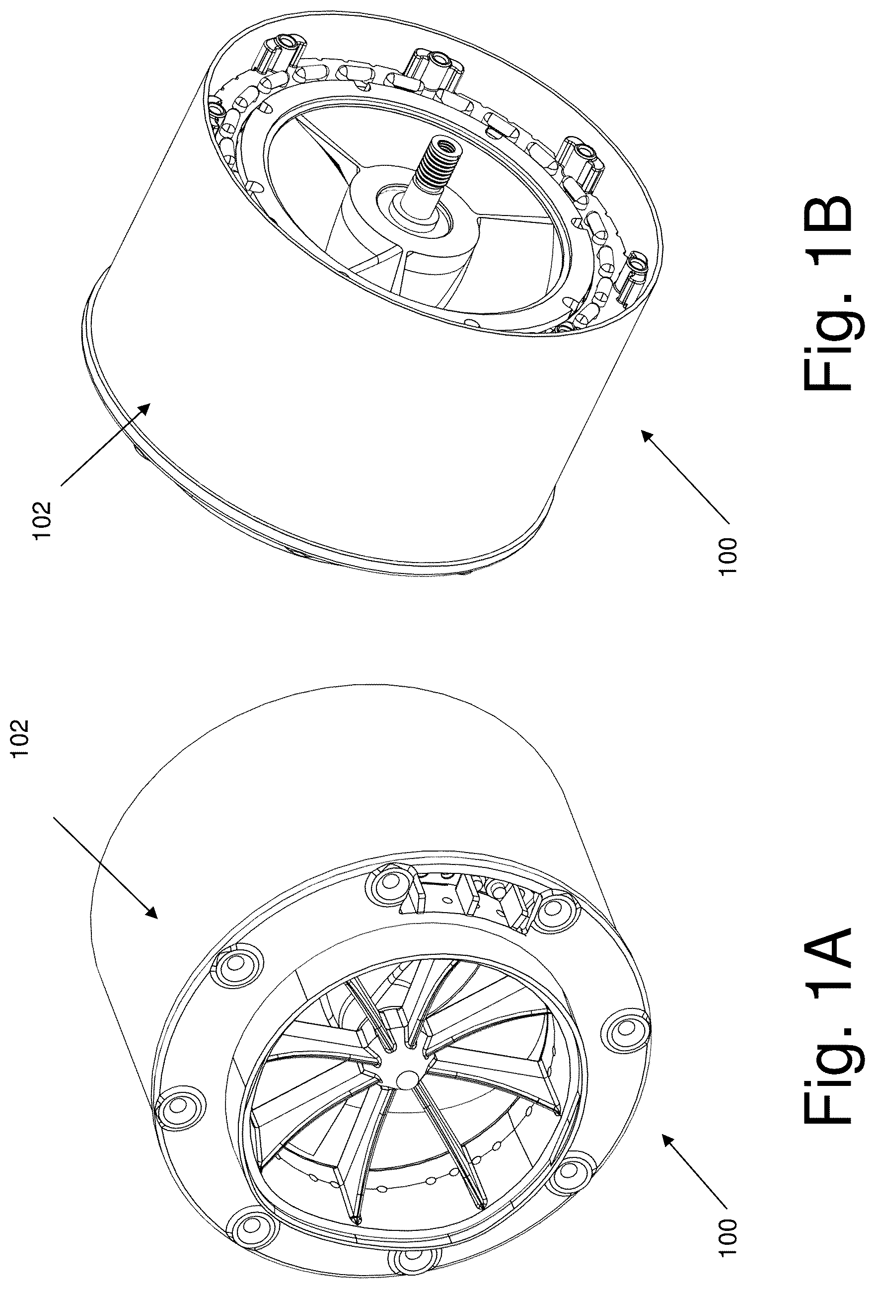 Patent US12316196 Figure 1 – Caseless electric motor with a stationary shaft for marine environments
