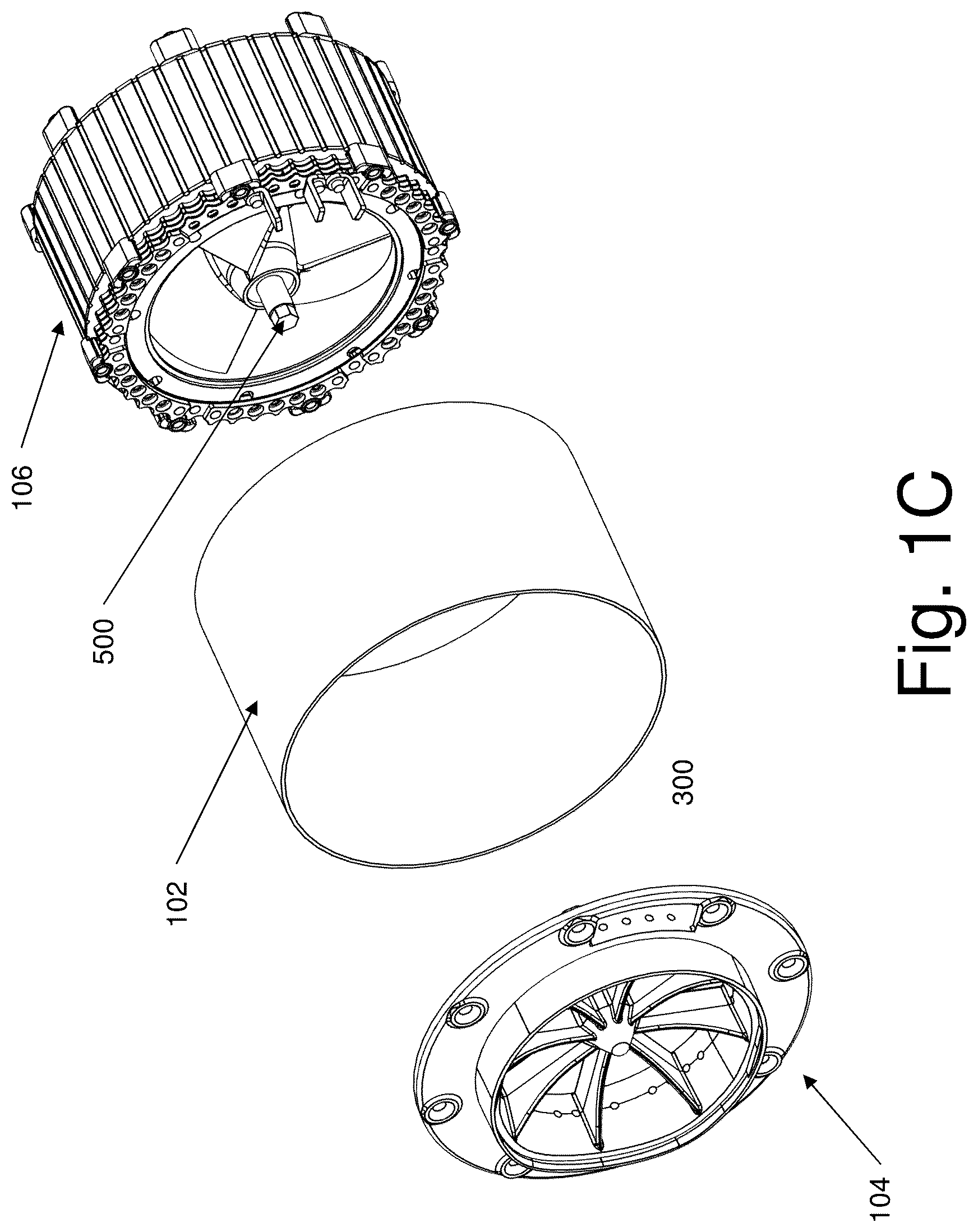 Patent US12316196 Figure 2 – Caseless electric motor with a stationary shaft for marine environments