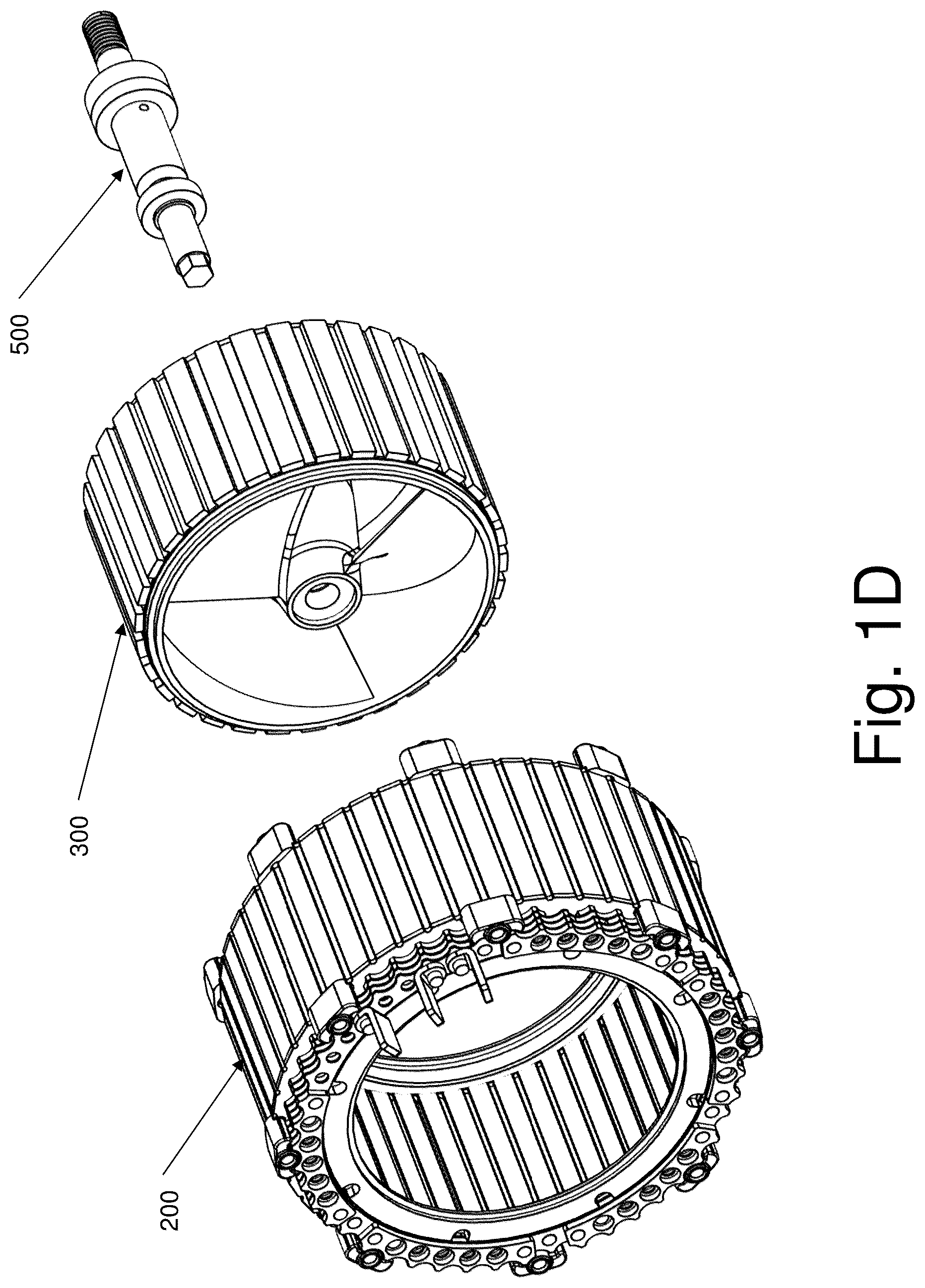Patent US12316196 Figure 3 – Caseless electric motor with a stationary shaft for marine environments