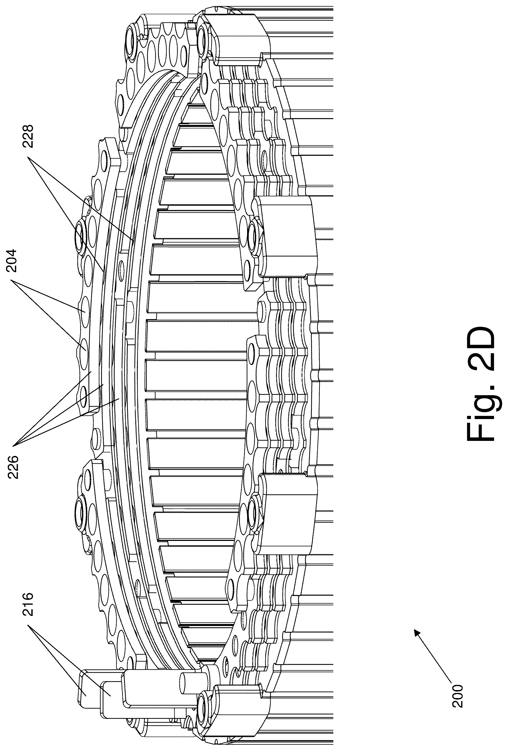 Patent US12316196 Figure 7 – Caseless electric motor with a stationary shaft for marine environments