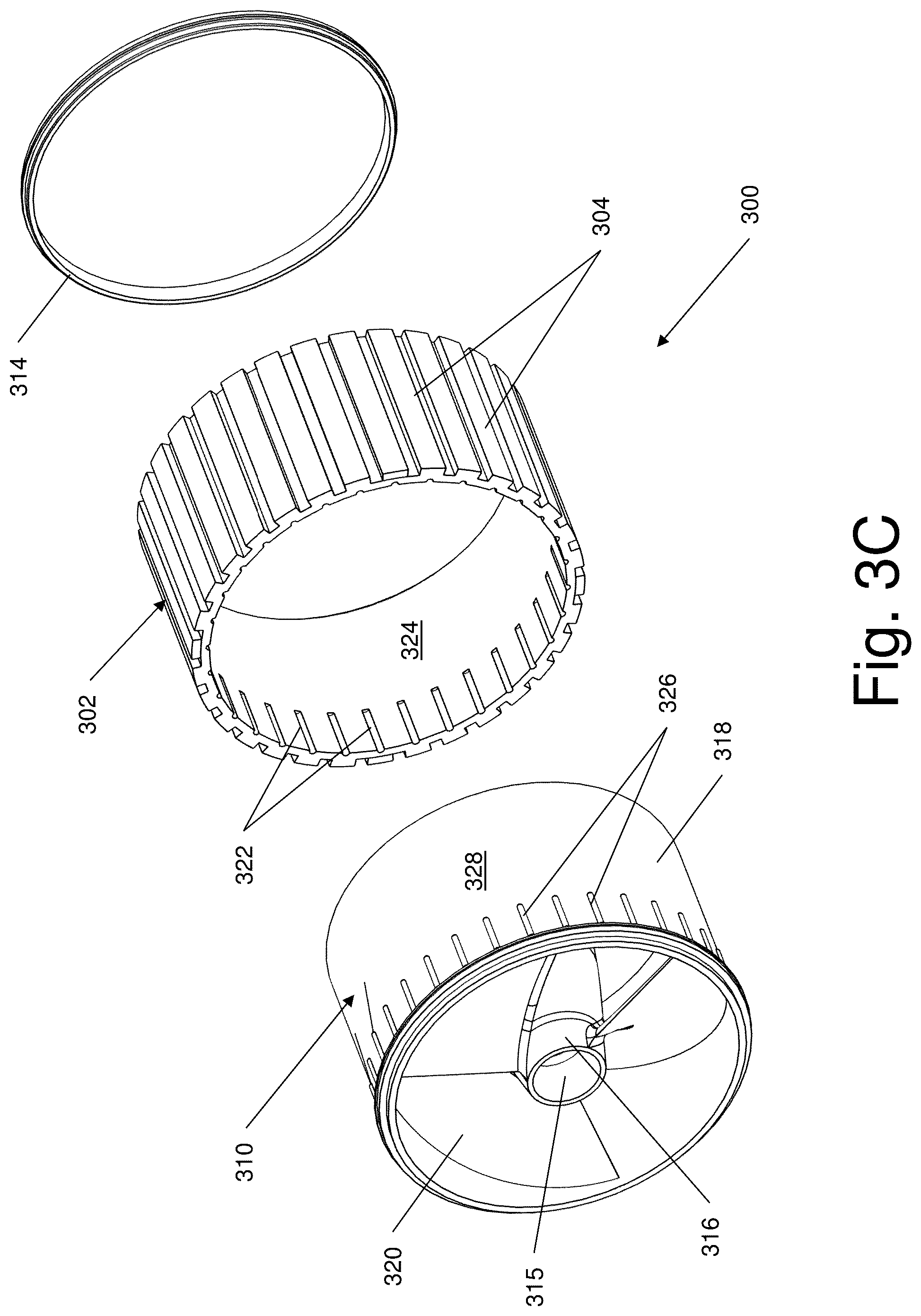 Patent US12316196 Figure 9 – Caseless electric motor with a stationary shaft for marine environments