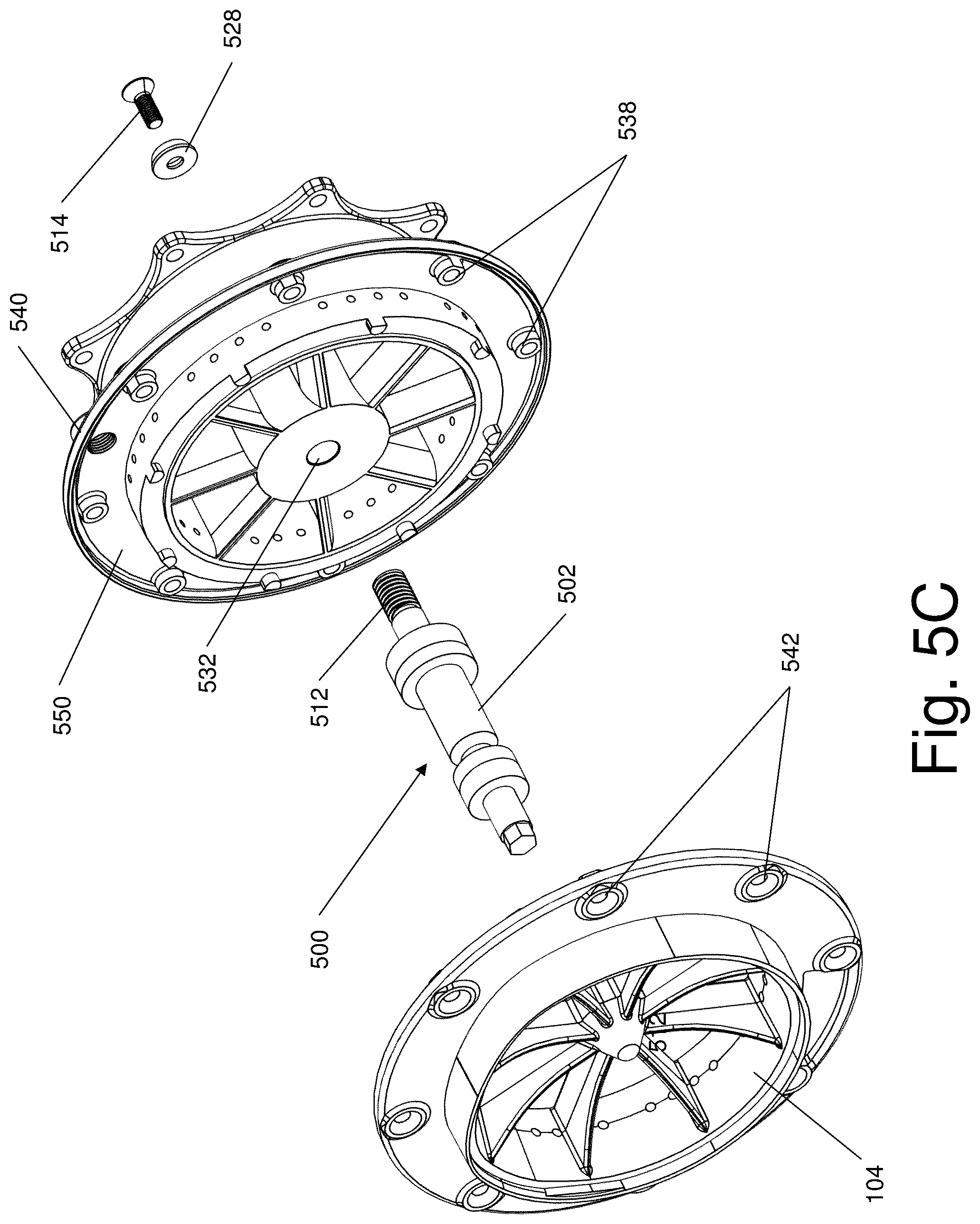 Patent US12316196 Figure 14 – Caseless electric motor with a stationary shaft for marine environments