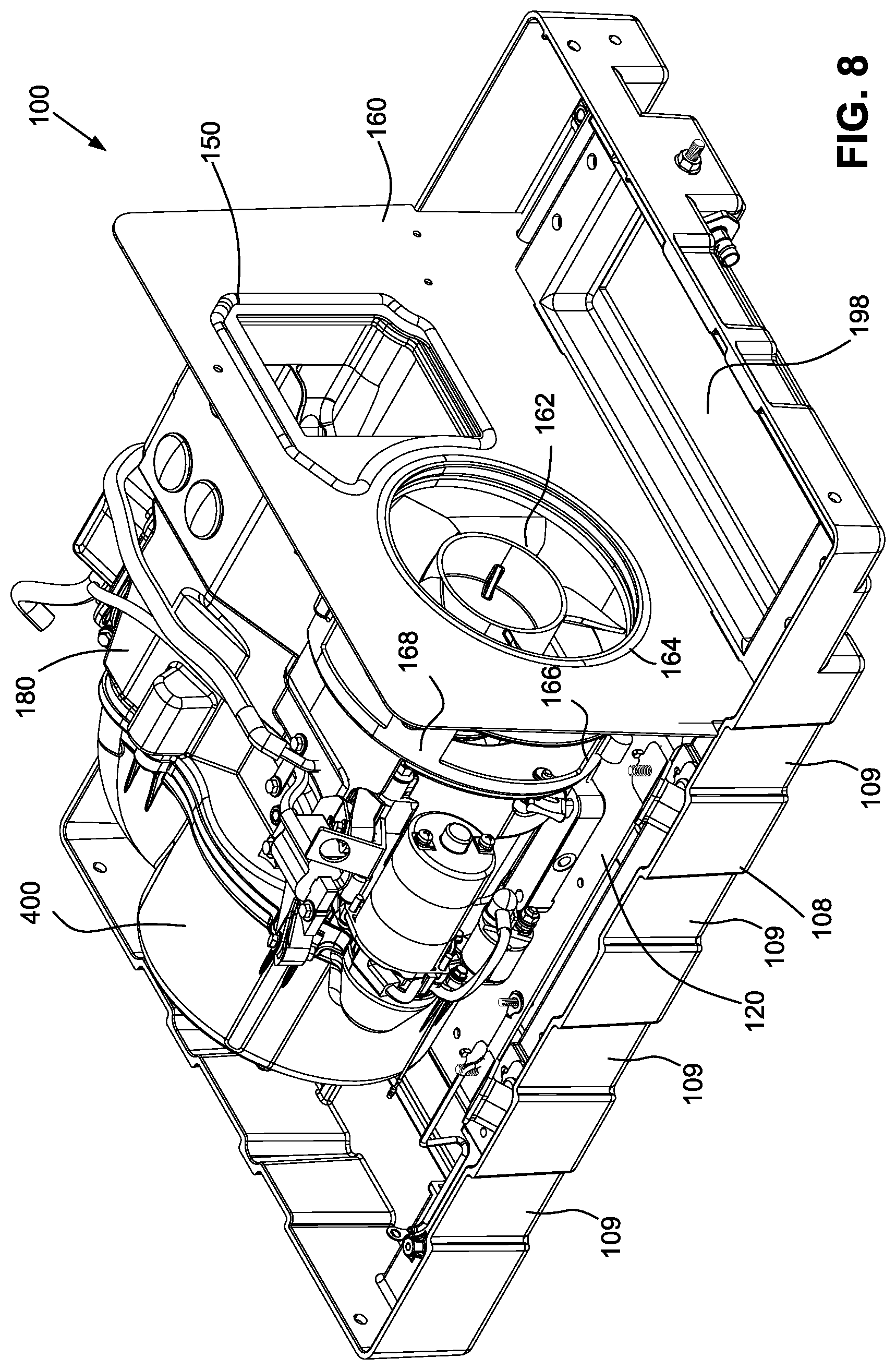Patent US12316201 Figure 8 – Ventilation for electric generator system