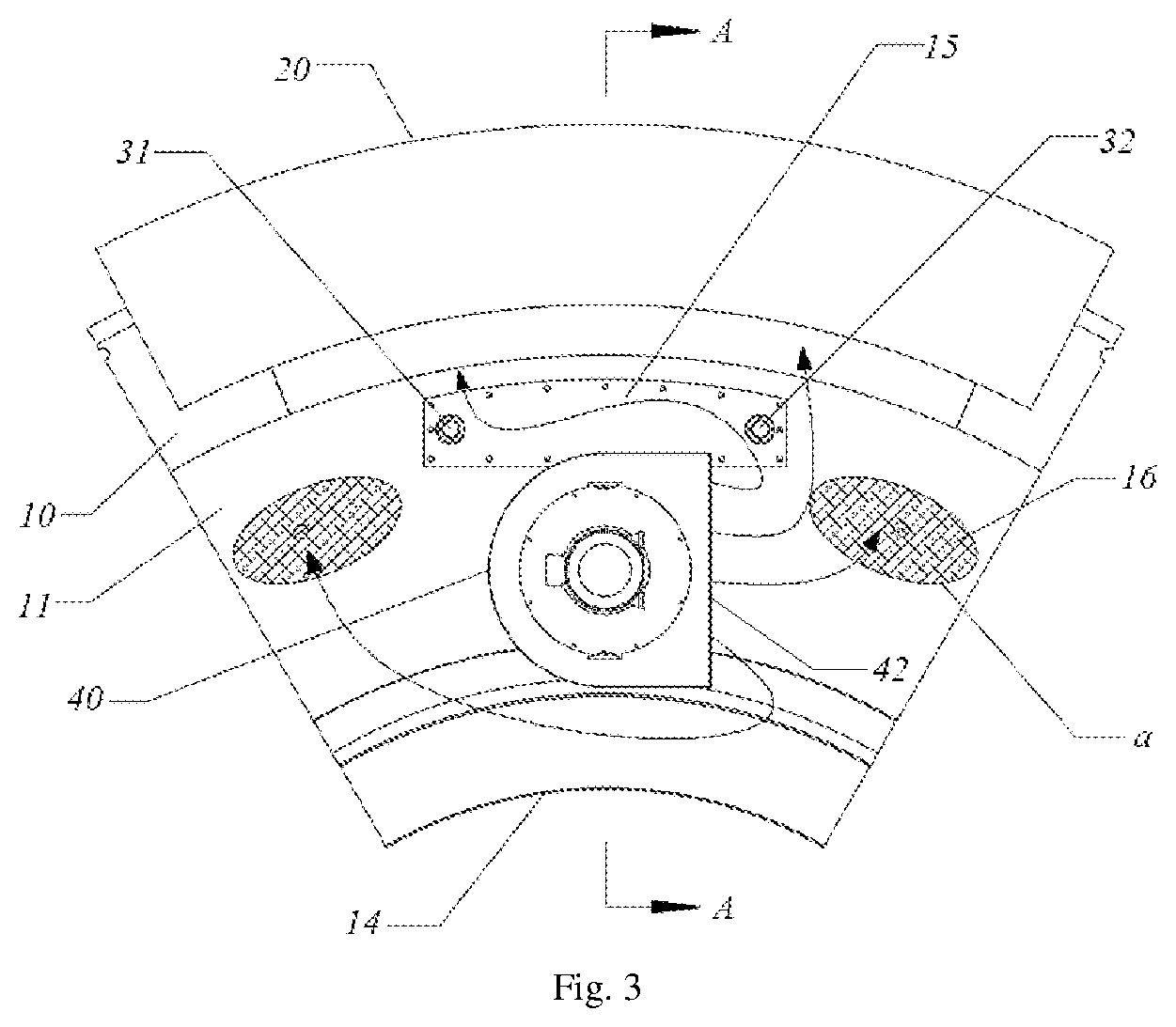 Patent US12316202 Figure 3 – Cooling system, electric motor and wind-power electric generator set