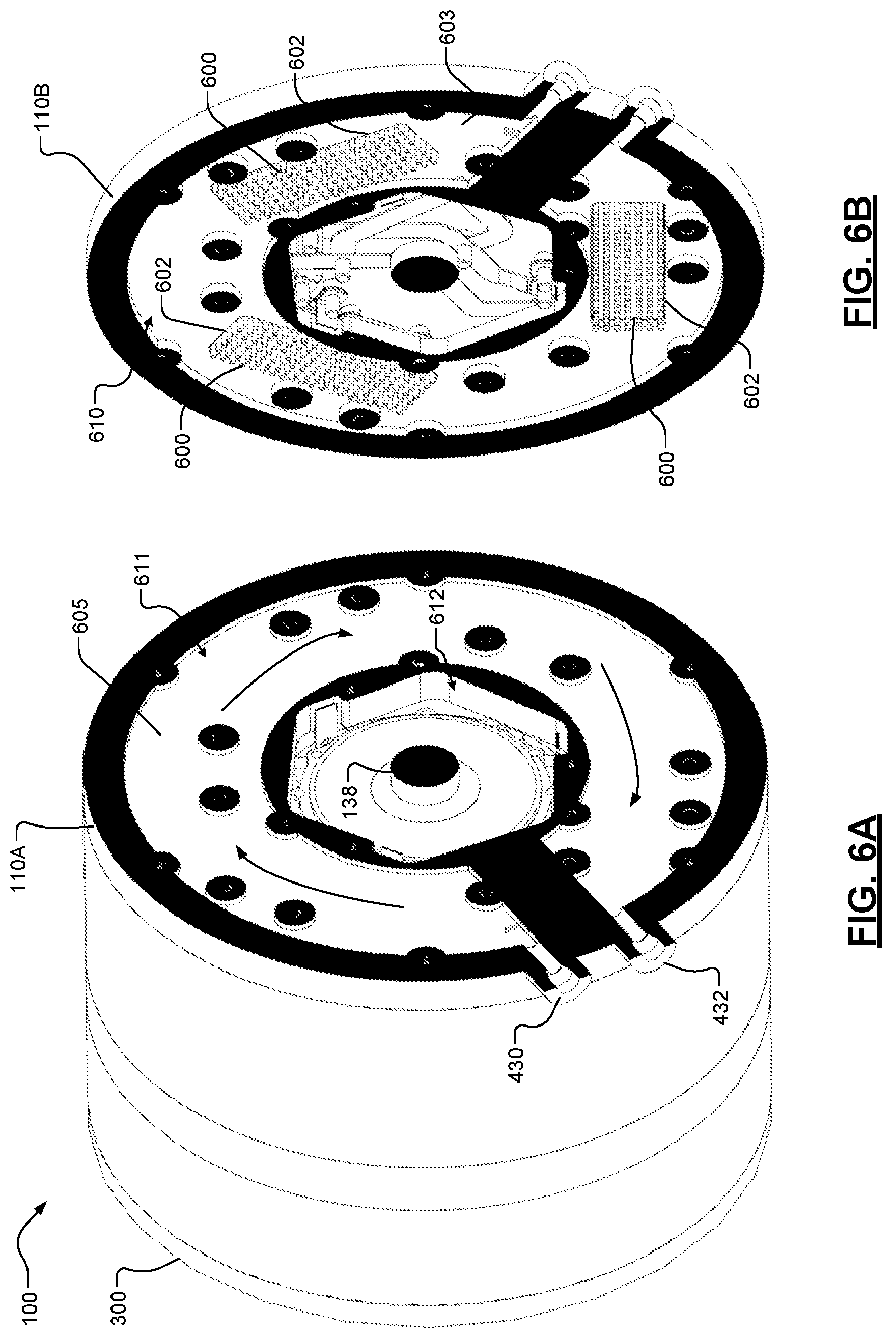 Patent US12316203 Figure 6 – Axial flux motor assemblies with integrated power electronics and double-sided cooling