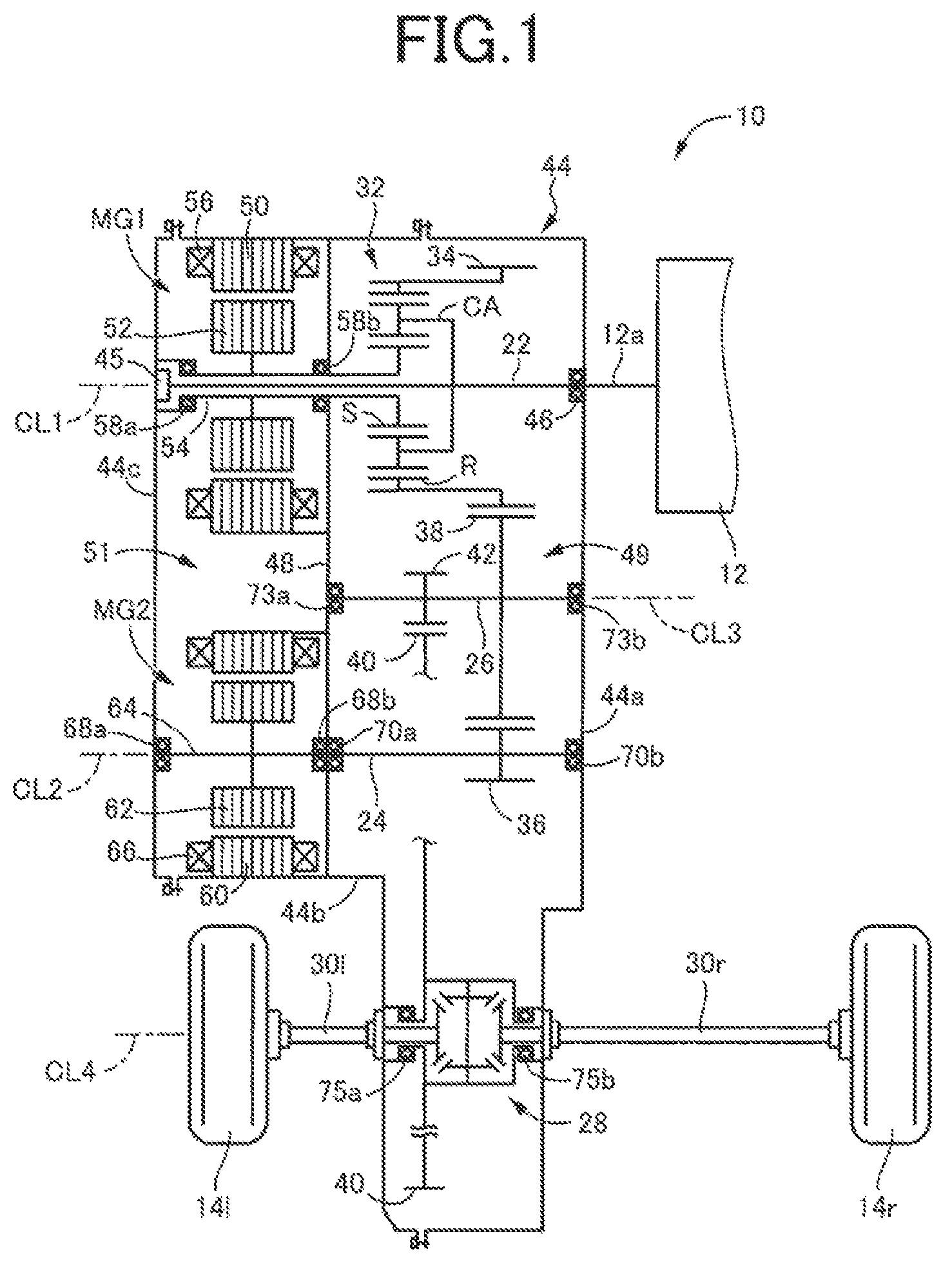 Patent US12316204 Figure 1 – Reflief valve configuration in vehicle driving apparatus