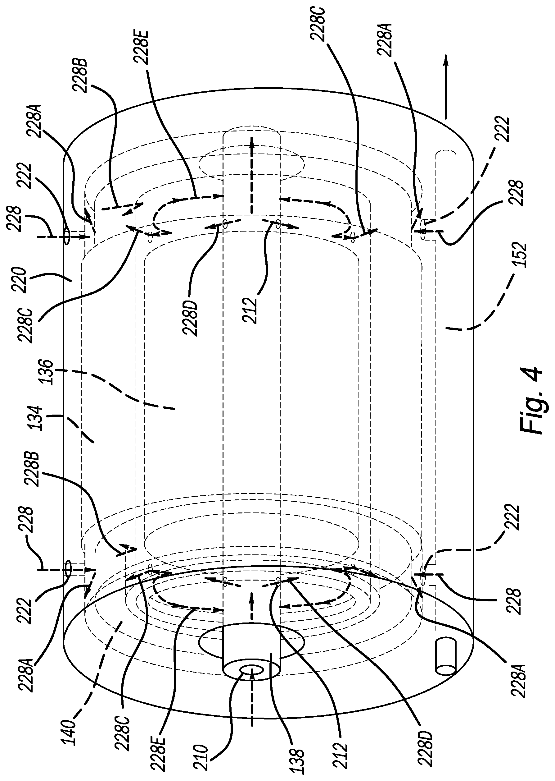 Patent US12316205 Figure 4 – Rotor overhang design for direct oil cooling of electric machines