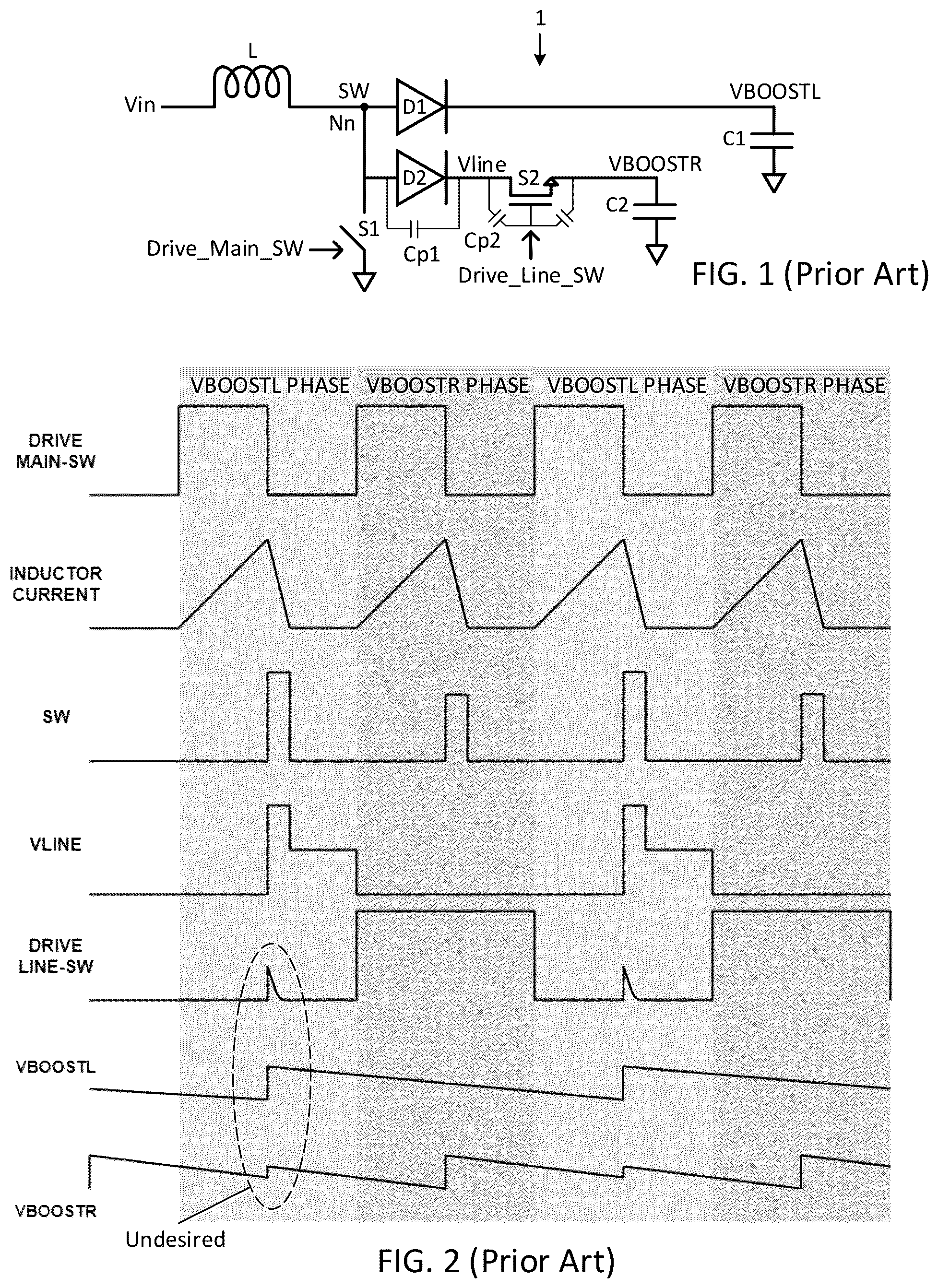 Patent US12316207 — Dual output DC-DC boost converter with reduced output leakage — Figure 1