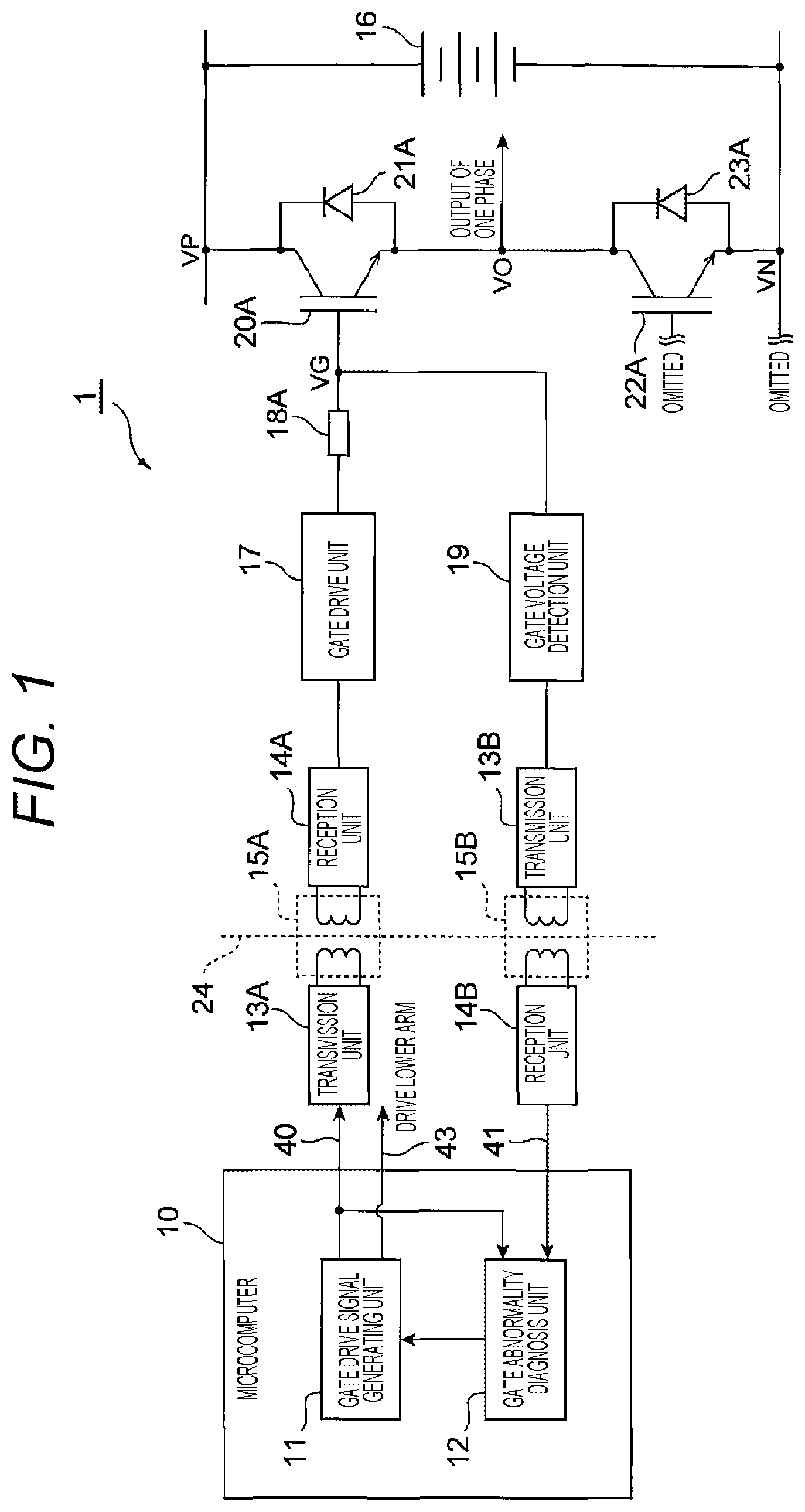 Patent US12316209 Figure 1 – Method and system for diagnosing abnormality of power device drive in inverter device
