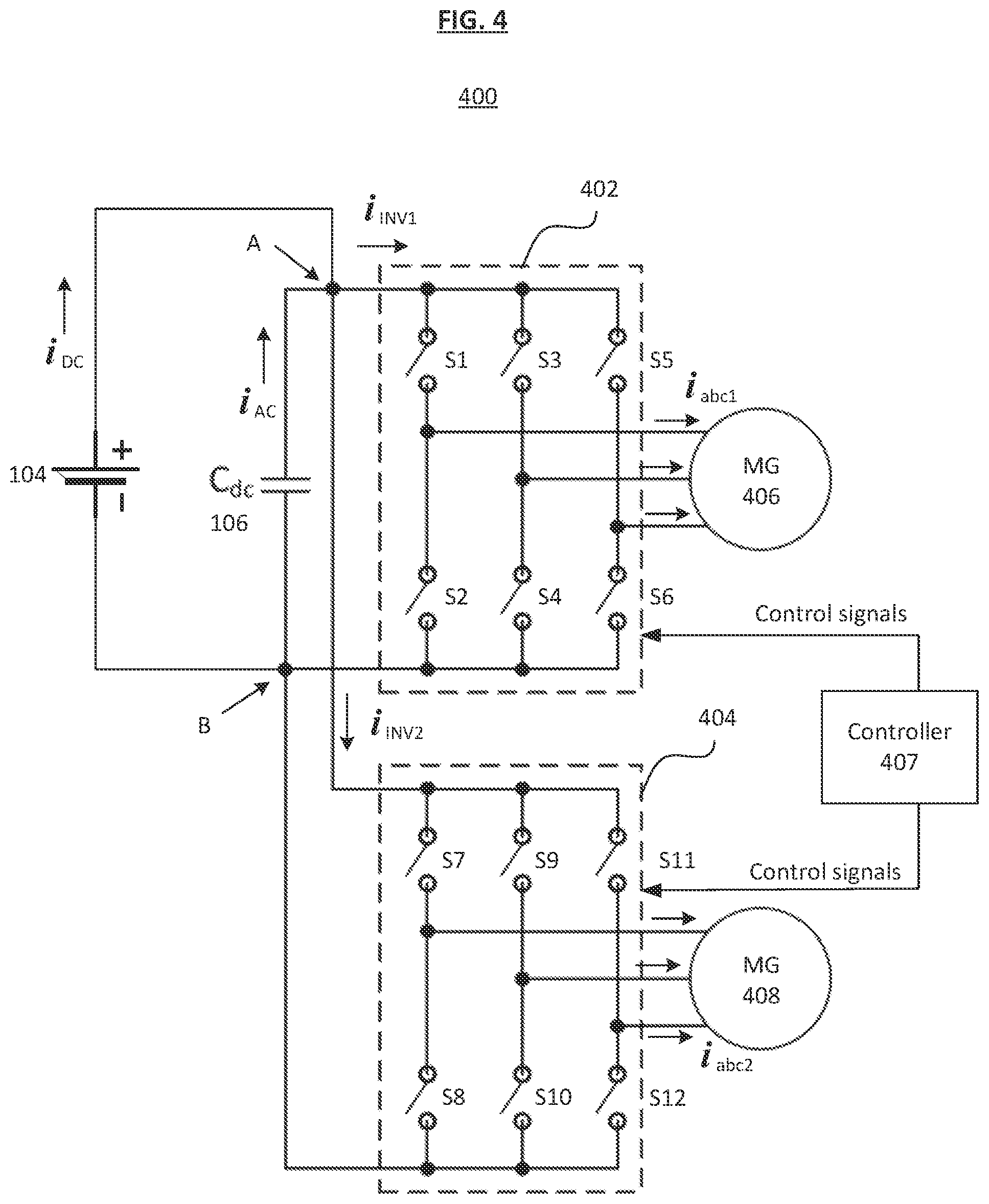 Patent US12316211 Figure 3 – Synchronized multi-inverter system with reduced ripple current in DC link