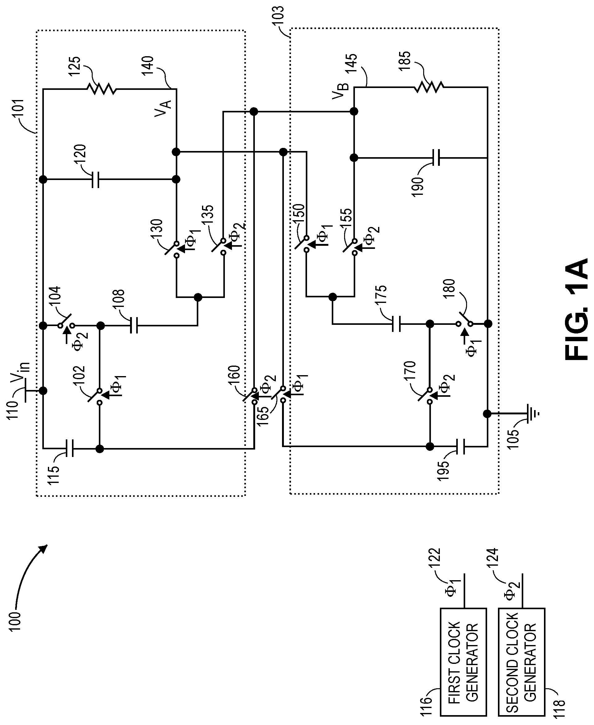 Patent US12316219 Figure 1 – Switched capacitor recirculating converter circuits