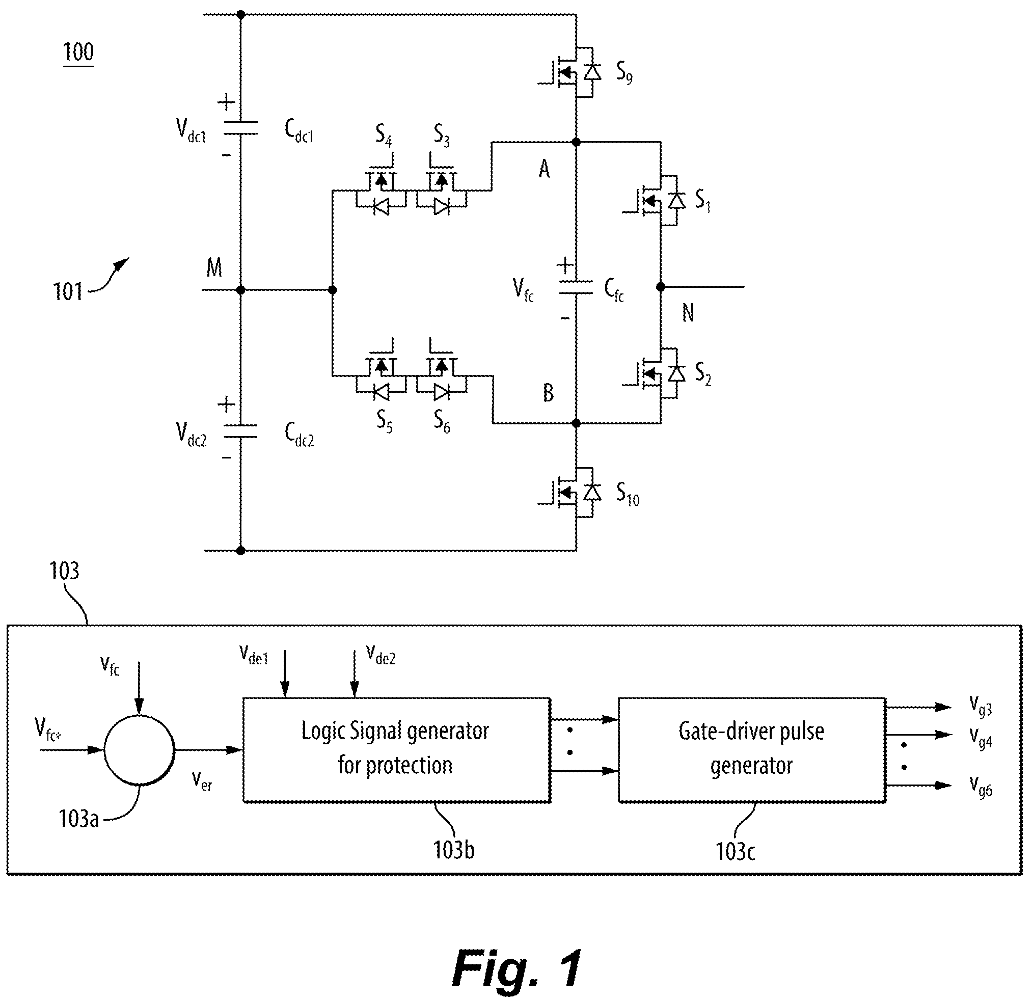 Patent US12316220 Figure 1 – Bi-directional converter protection systems