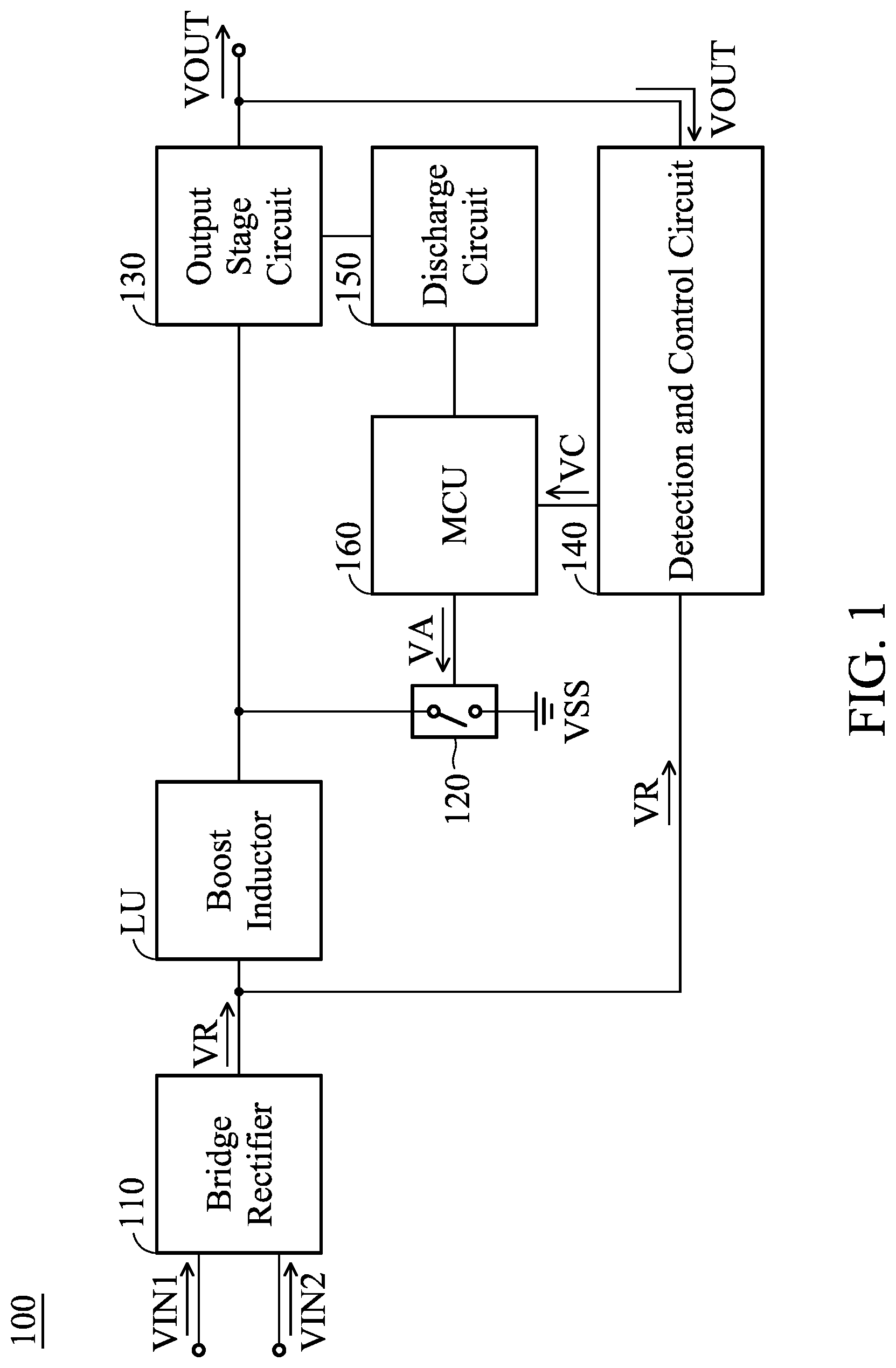 Patent US12316224 Figure 1 – Boost converter with fast discharge function