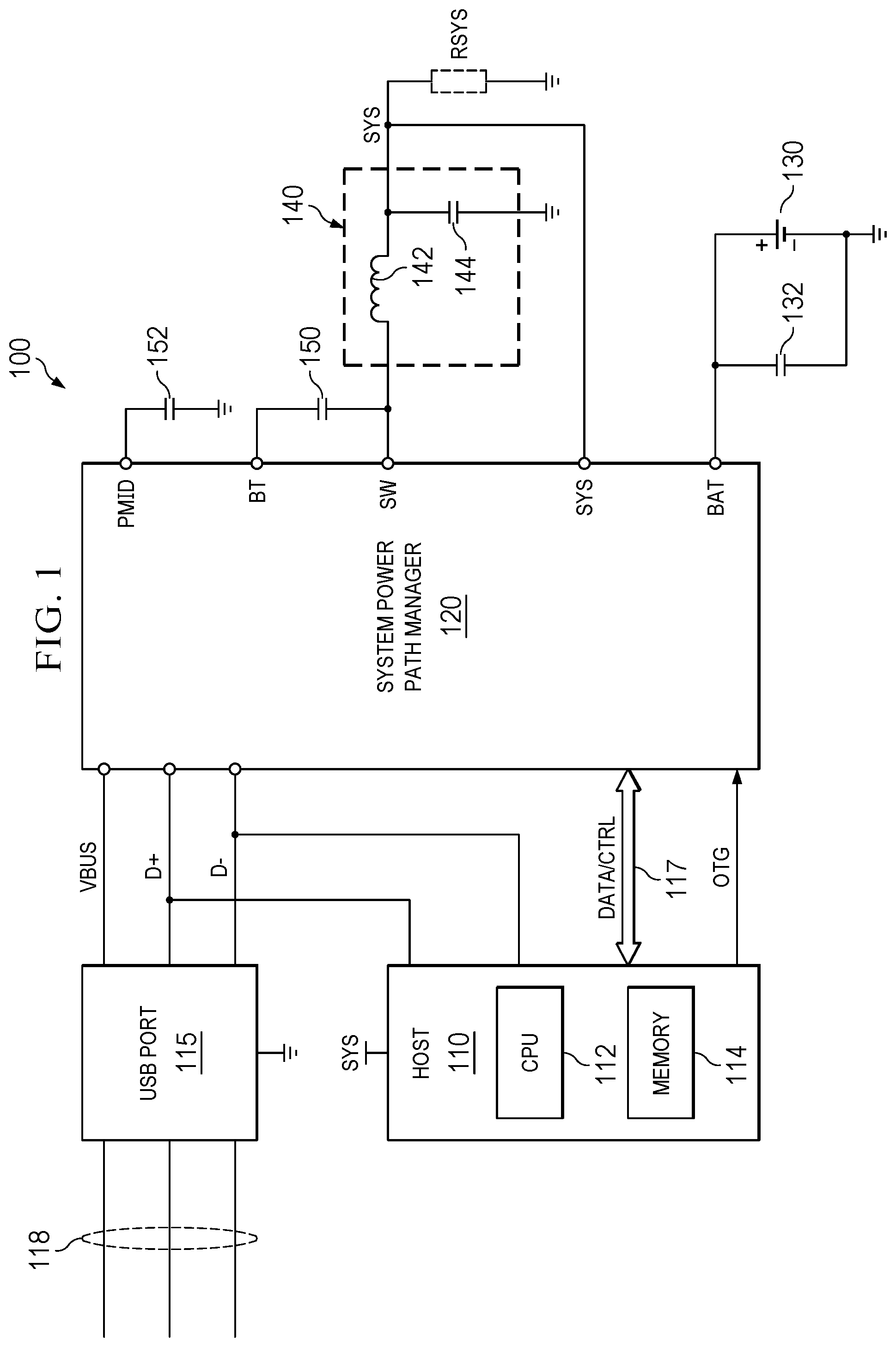 Patent US12316225 Figure 1 – Blocking and startup transistor control in voltage converters
