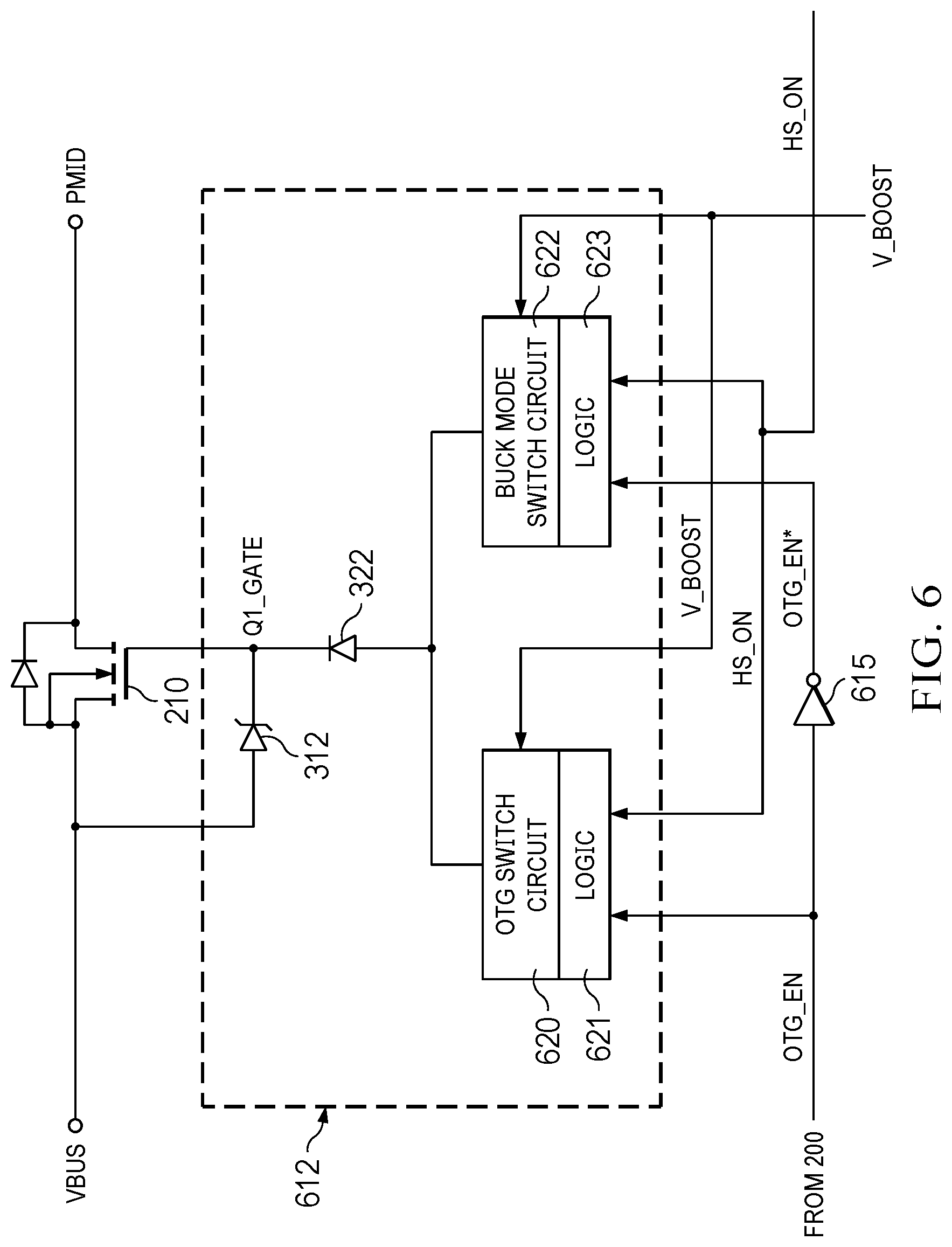Patent US12316225 Figure 6 – Blocking and startup transistor control in voltage converters