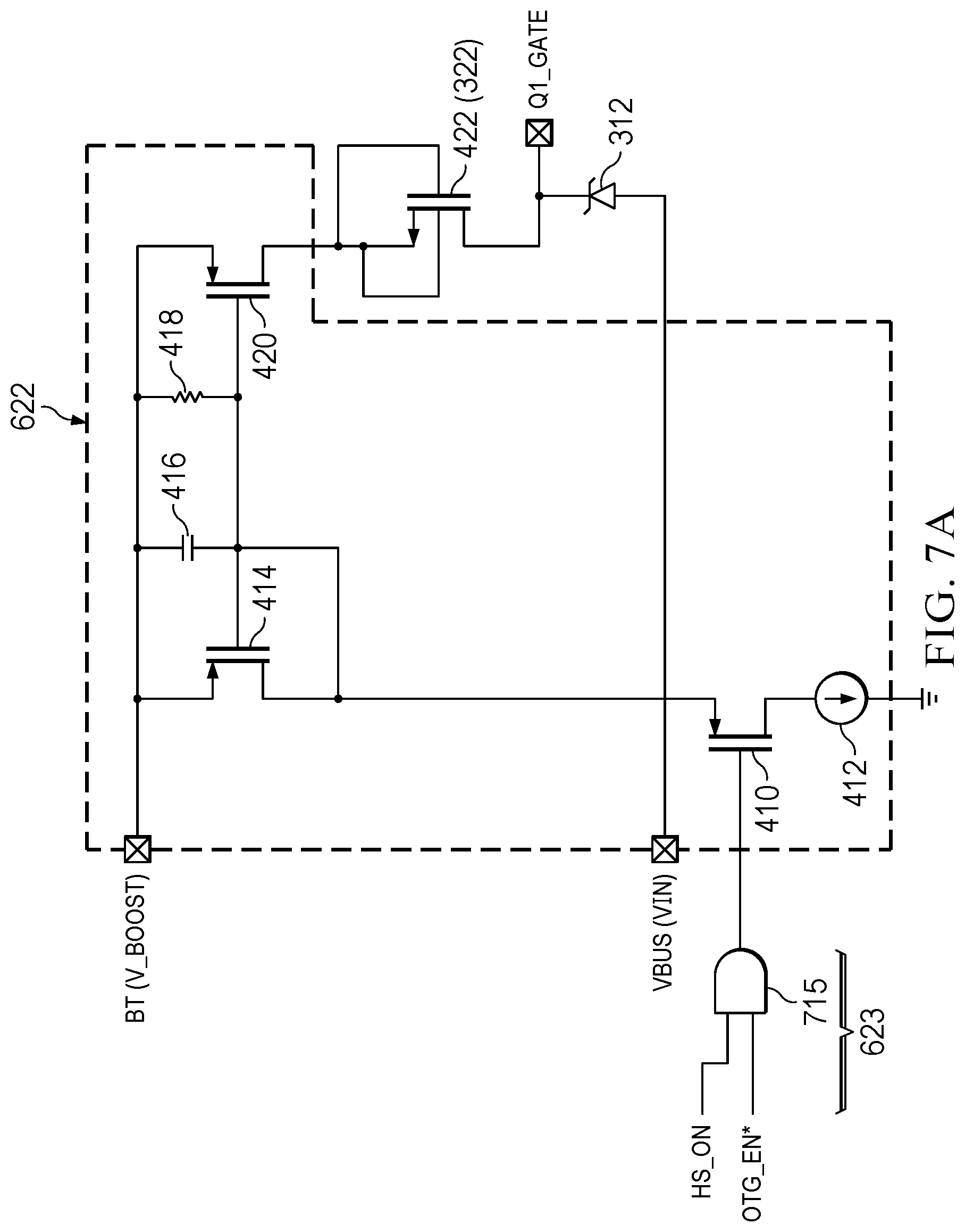 Patent US12316225 Figure 7 – Blocking and startup transistor control in voltage converters