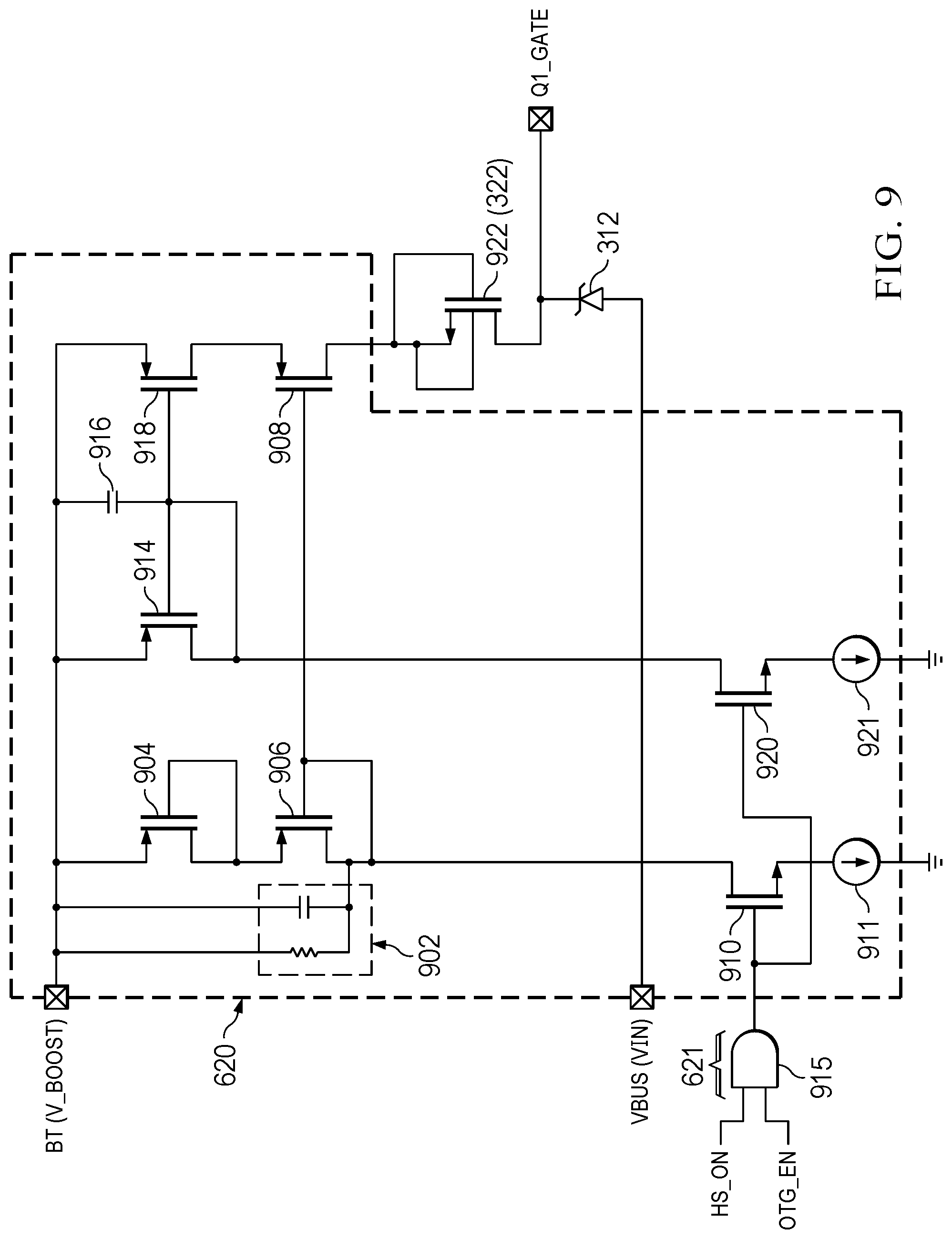 Patent US12316225 Figure 10 – Blocking and startup transistor control in voltage converters
