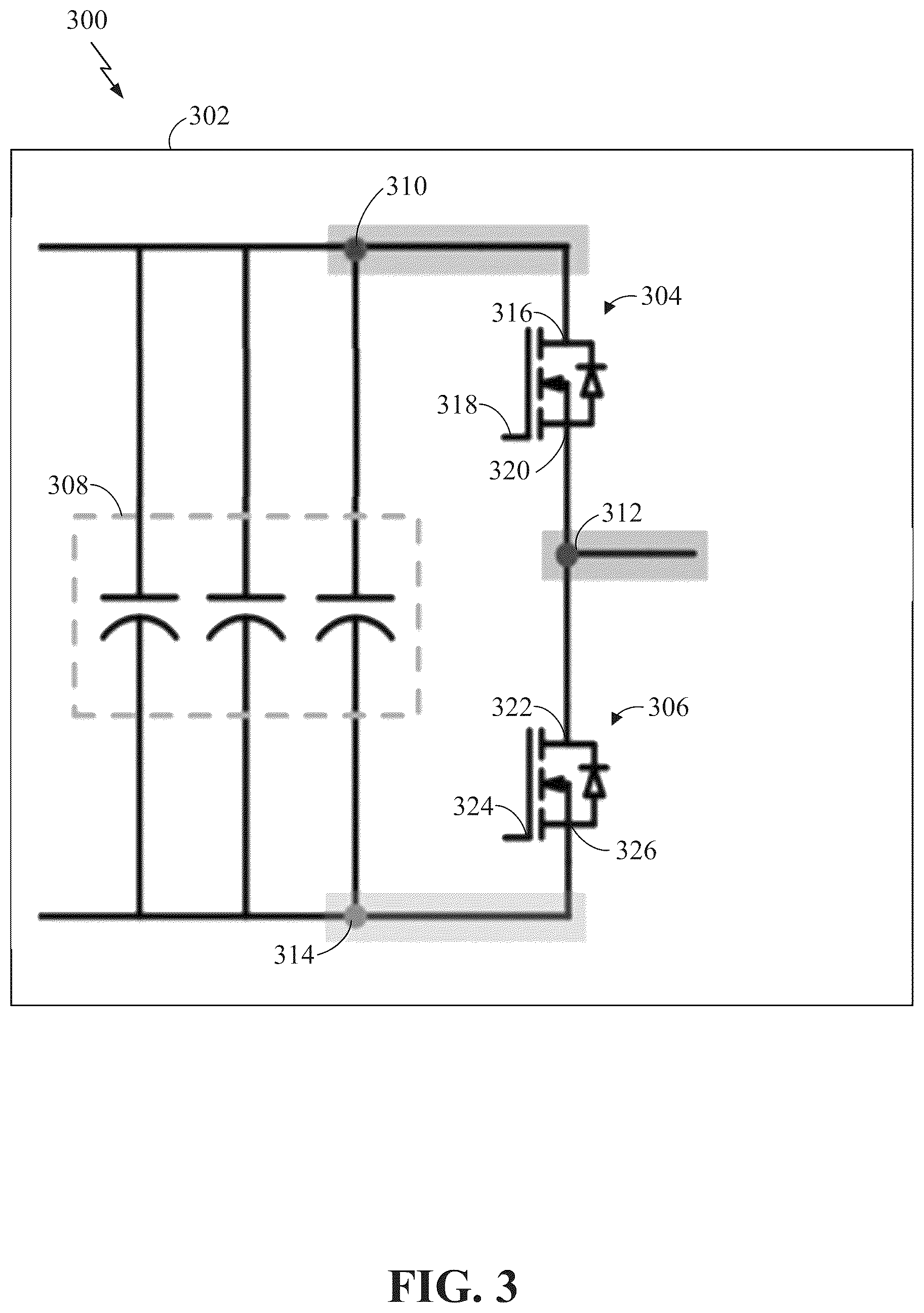 Patent US12316231 Figure 3 – Monolithic half-bridge die