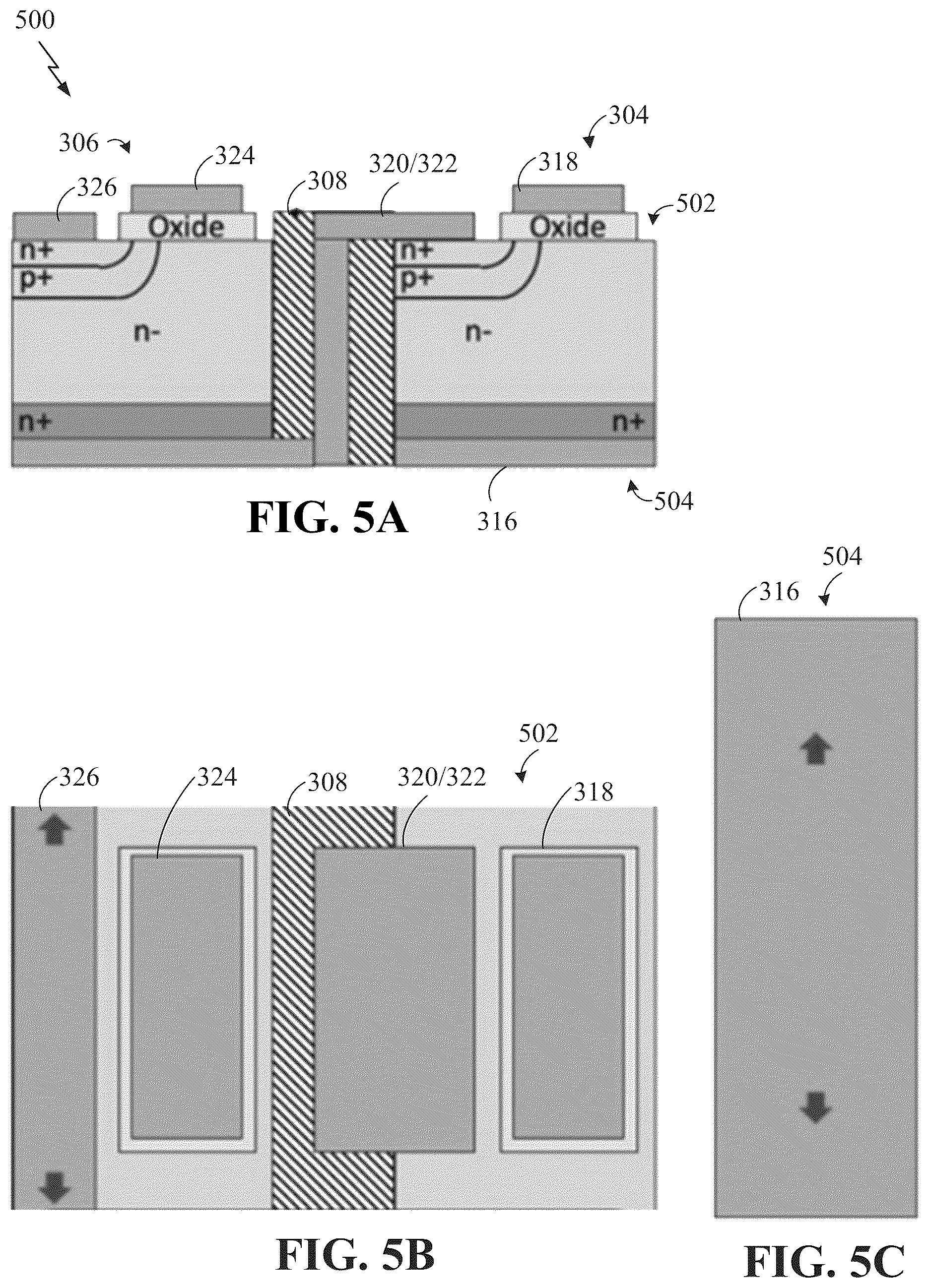 Patent US12316231 Figure 5 – Monolithic half-bridge die