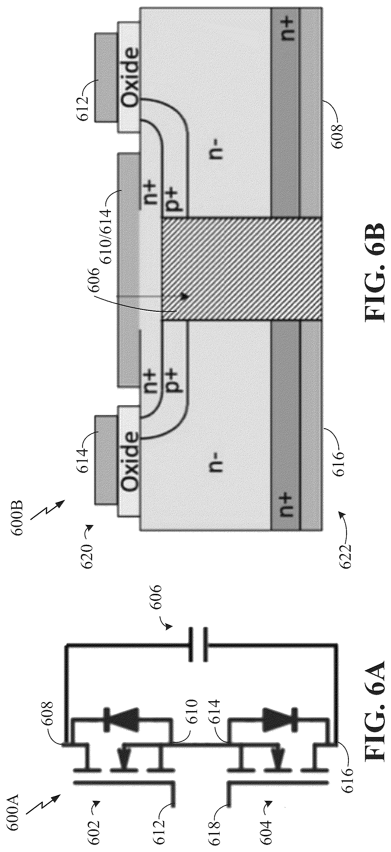 Patent US12316231 Figure 6 – Monolithic half-bridge die