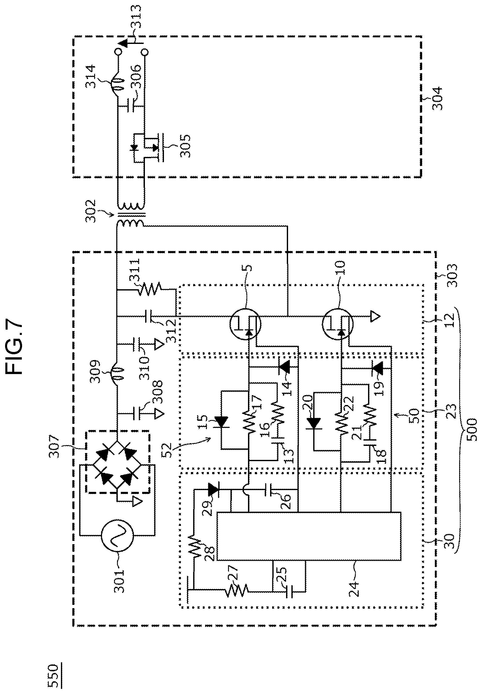 Patent US12316232 Figure 8 – Power supply device, ACF converter, and AC adapter