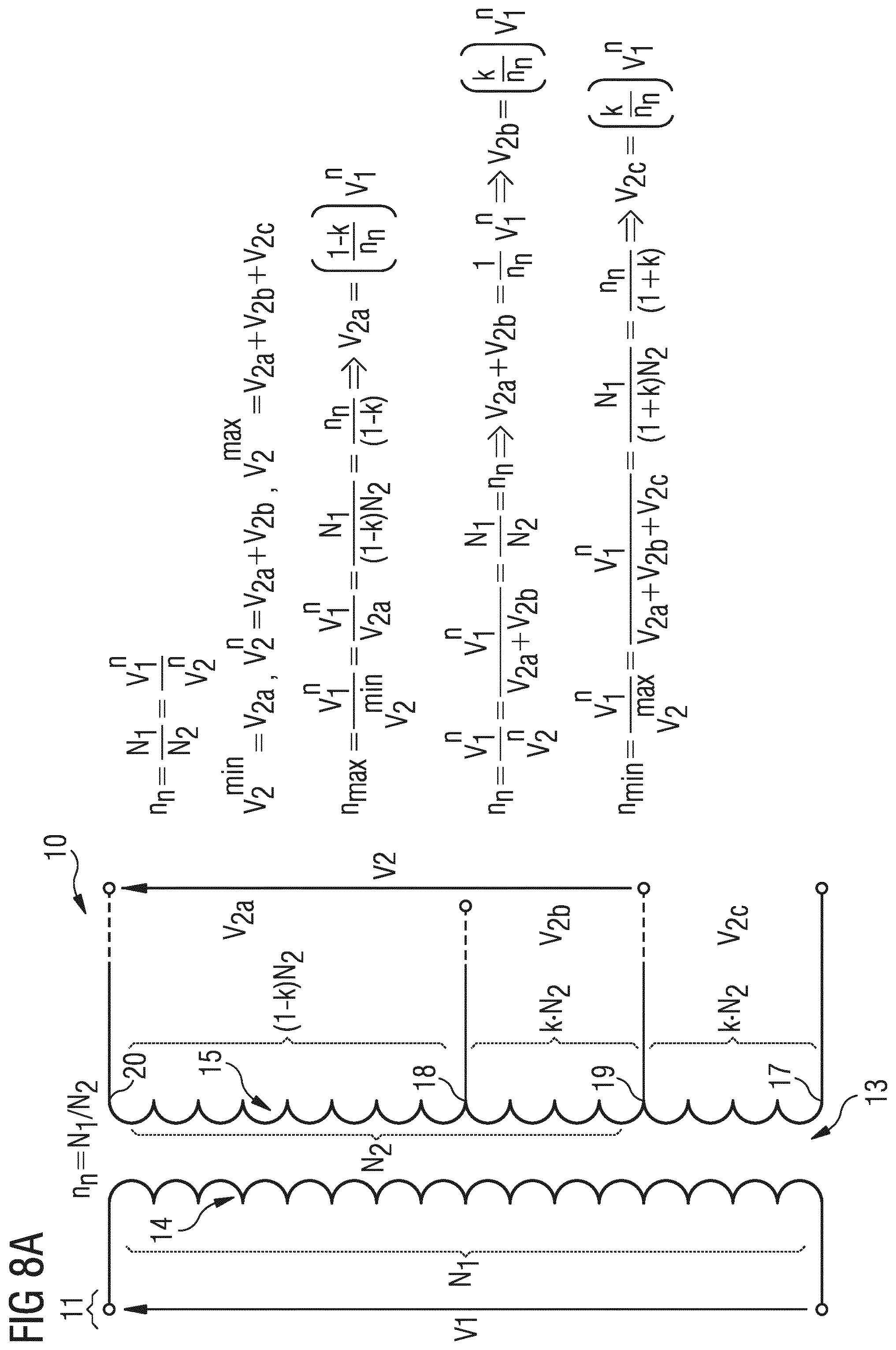 Patent US12316235 Figure 8 – Transformer arrangement and method for voltage conversion including a transformer and a converter coupling