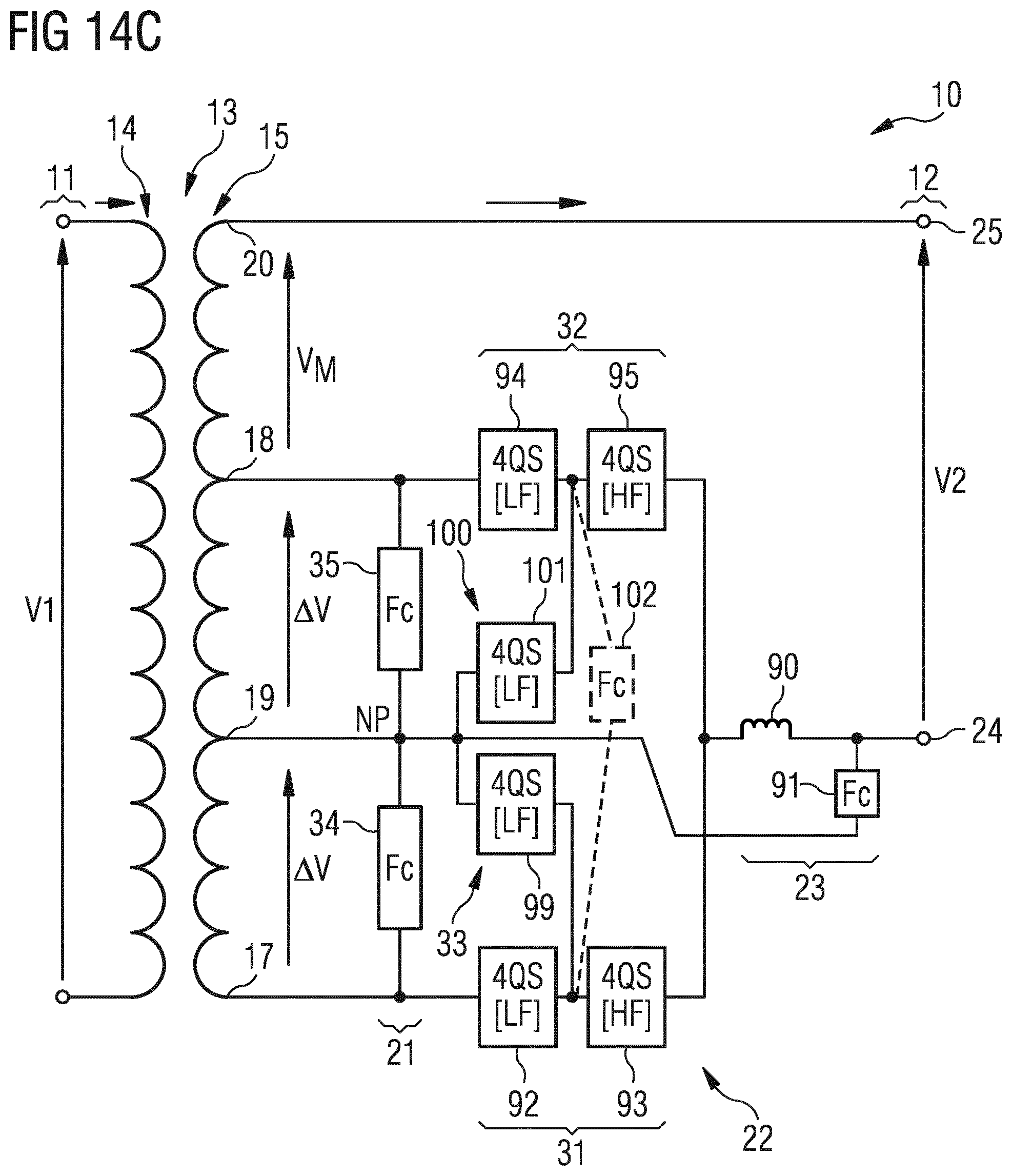 Patent US12316235 Figure 16 – Transformer arrangement and method for voltage conversion including a transformer and a converter coupling