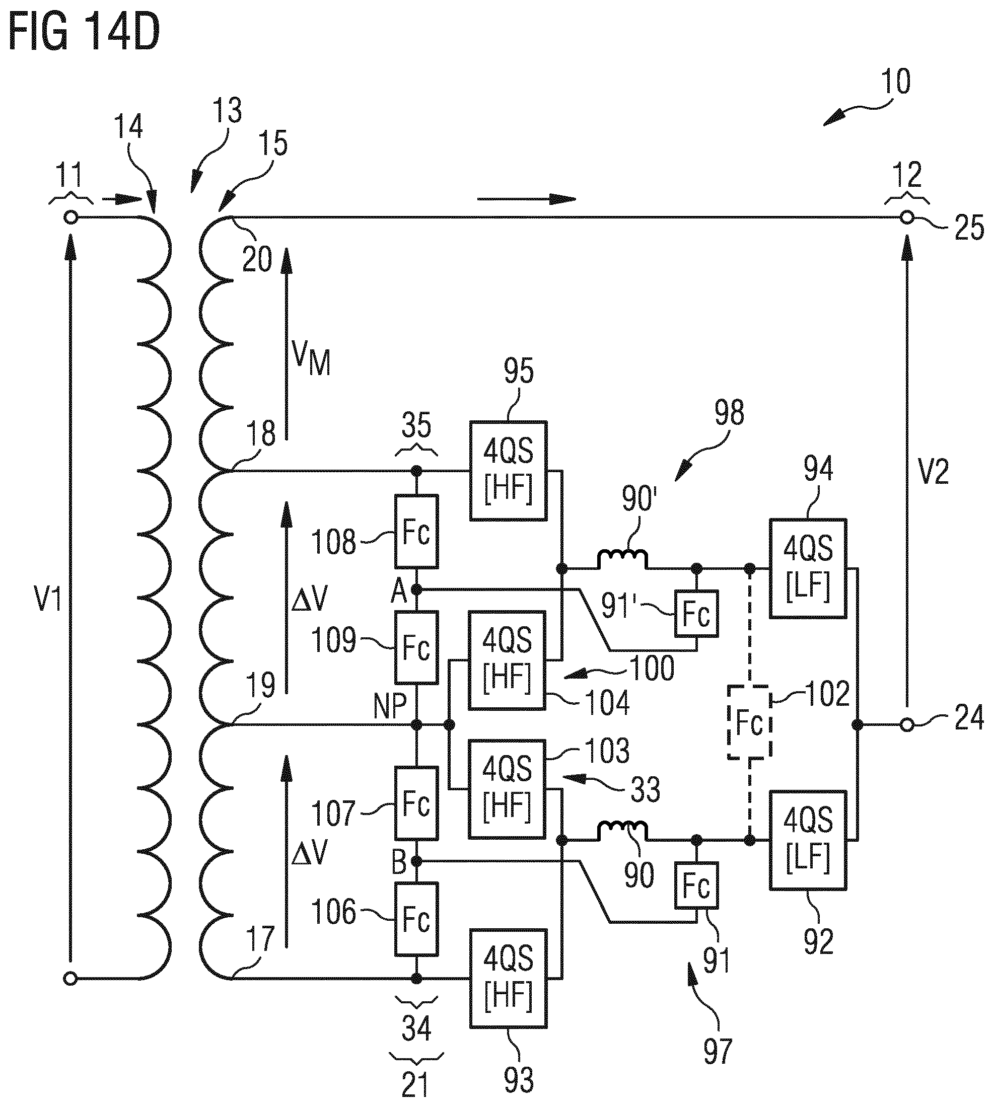 Patent US12316235 Figure 17 – Transformer arrangement and method for voltage conversion including a transformer and a converter coupling