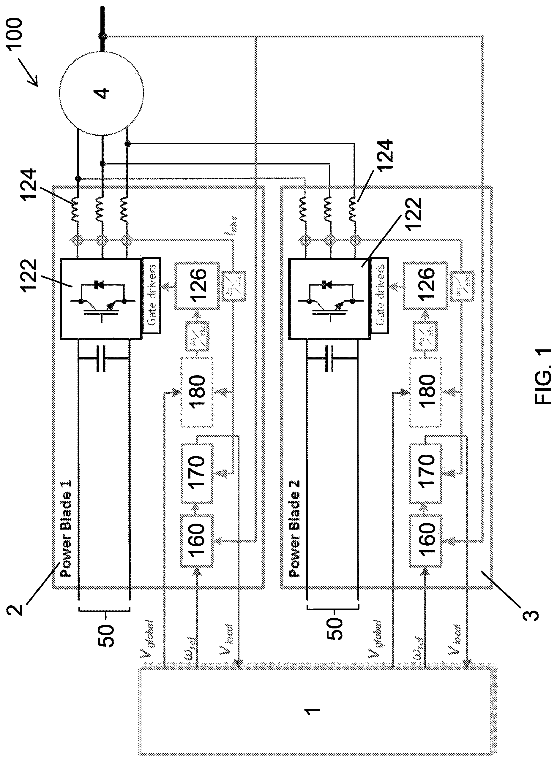 Patent US12316249 — Control structures for parallel motor drive control architectures — Figure 1