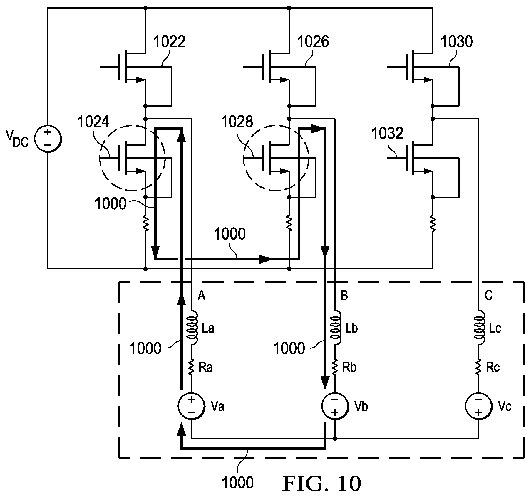 Patent US12316259 Figure 10 – Fast deceleration of PMSM and BLDC motors using recirculation braking